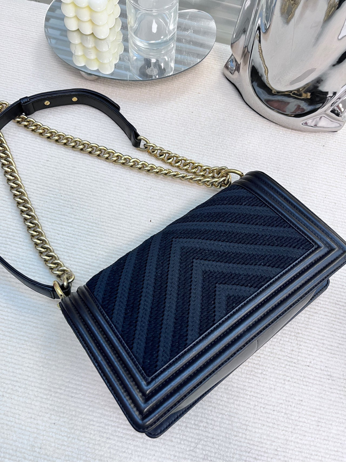 Chanel - Le Boy Medium - Cloth - Black - (medium)