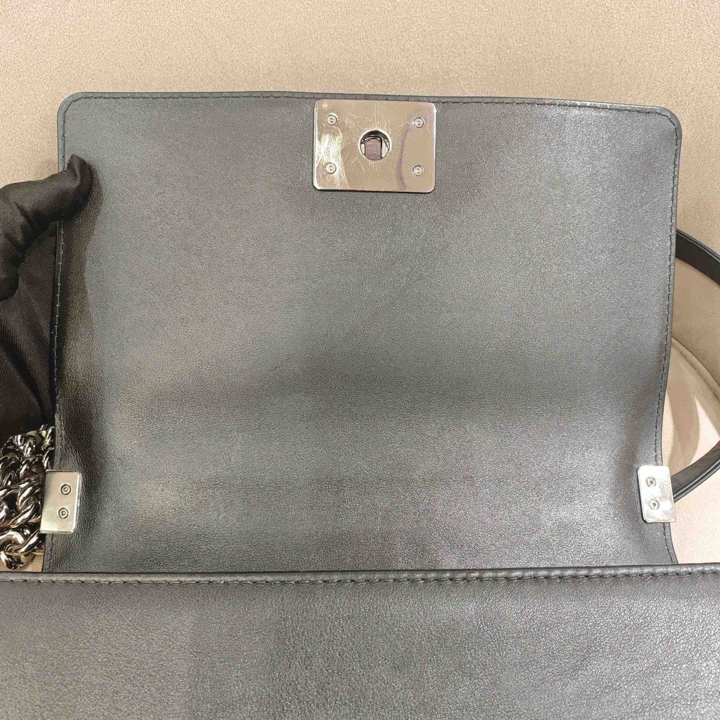 Chanel - Le Boy (Medium) - Goatskin leather with crystal embellishments - Black - (Medium)
