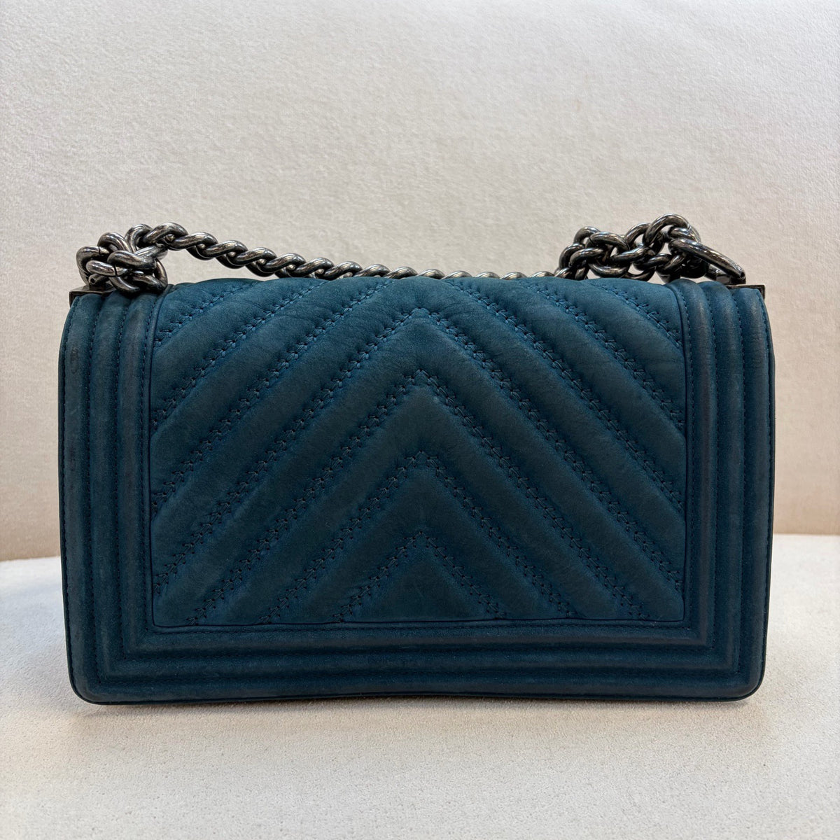 Chanel - Le Boy Medium - Velvet - Blue - (medium)