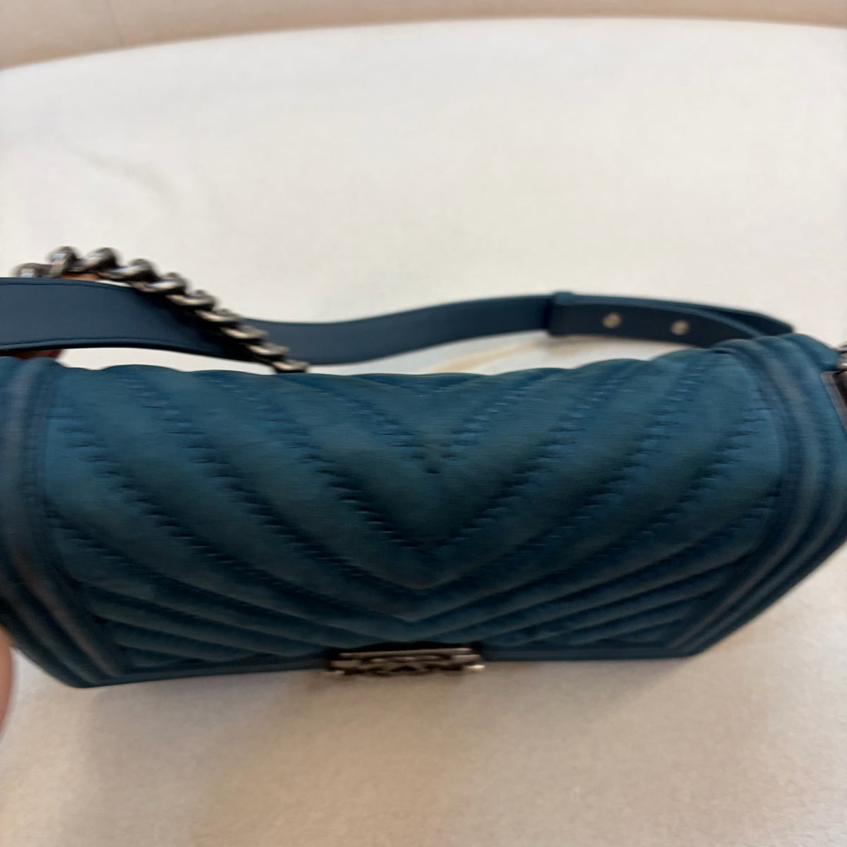 Chanel - Le Boy Medium - Velvet - Blue - (medium)