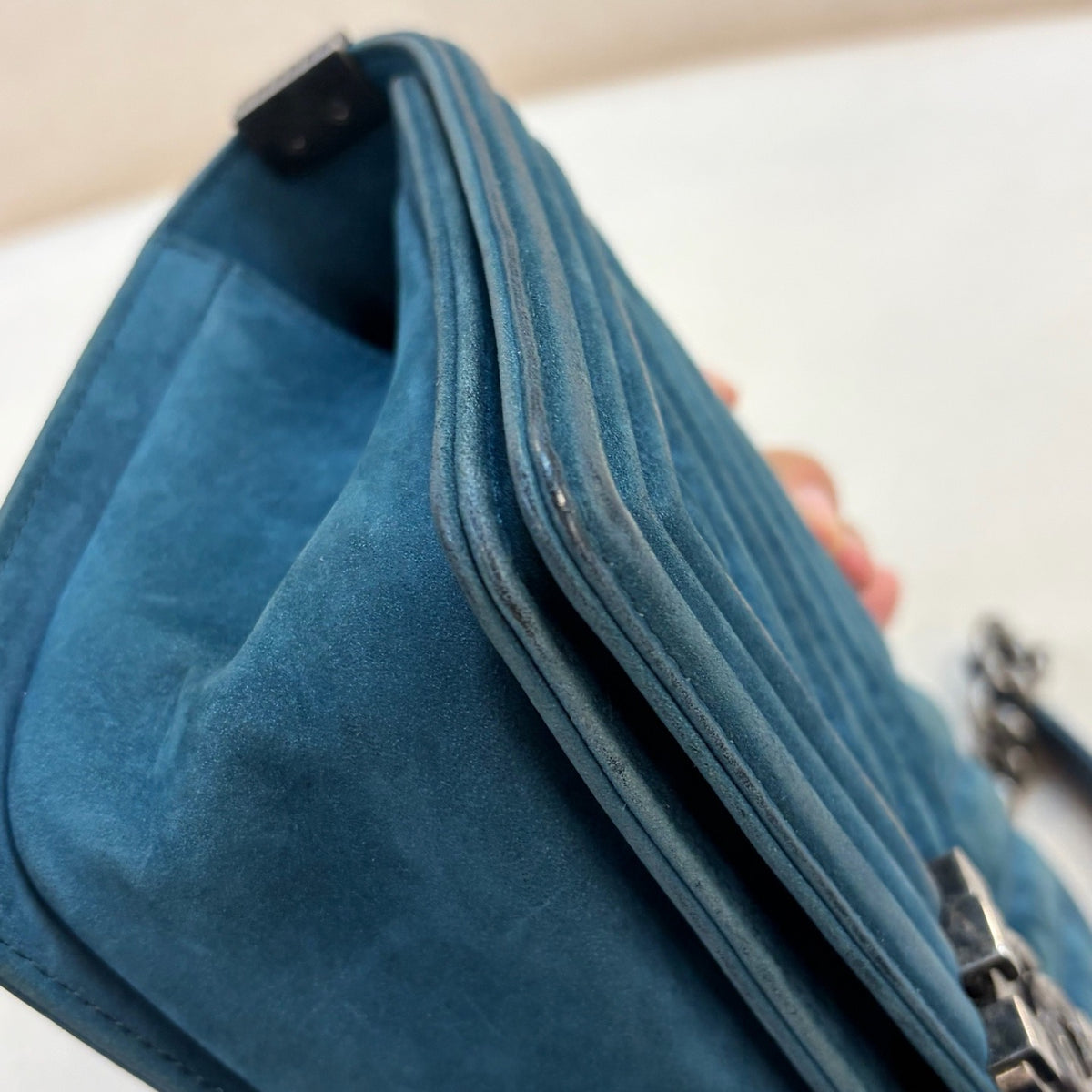 Chanel - Le Boy Medium - Velvet - Blue - (medium)