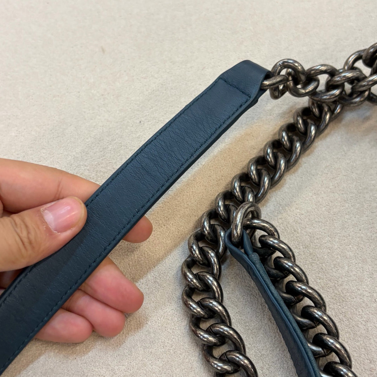 Chanel - Le Boy Medium - Velvet - Blue - (medium)