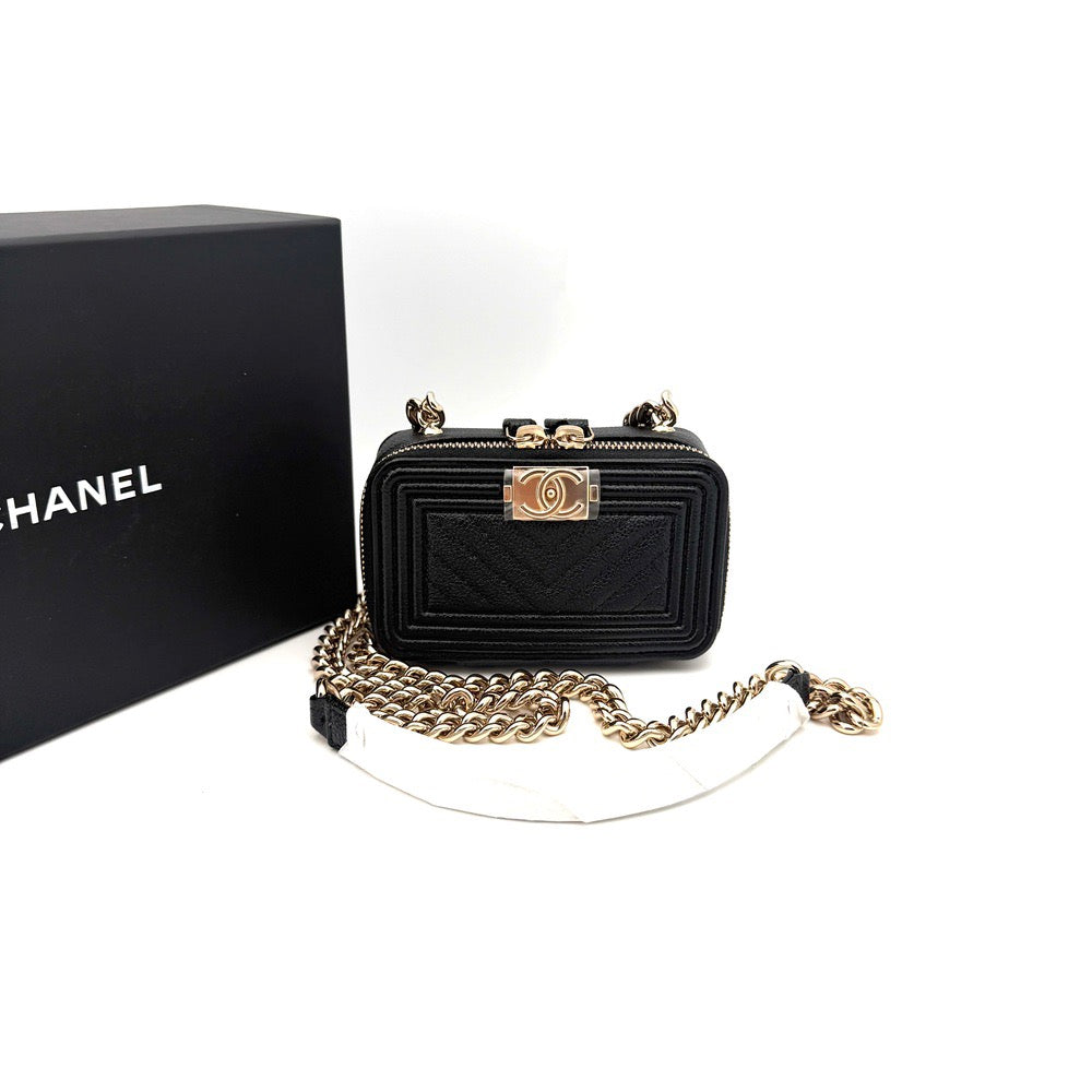Chanel - Le Boy Mini - Leather - Black - (mini)