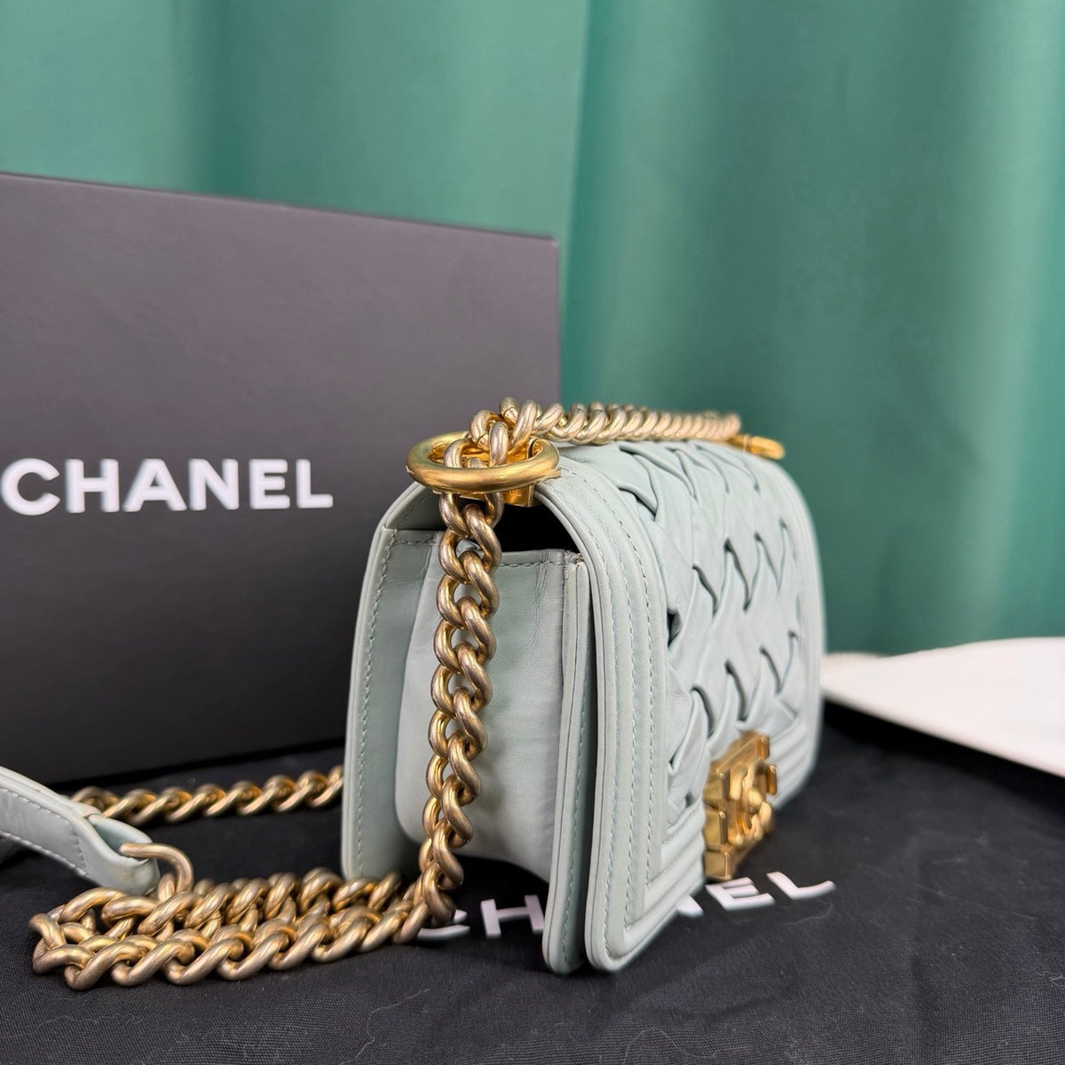Chanel - Le Boy Mini - Leather - Blue - (mini)