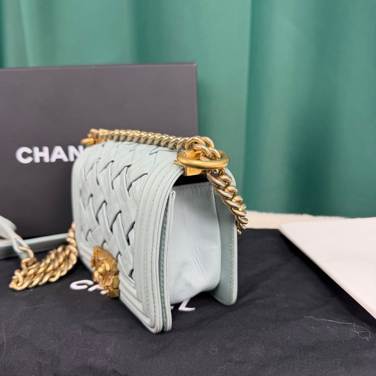 Chanel - Le Boy Mini - Leather - Blue - (mini)