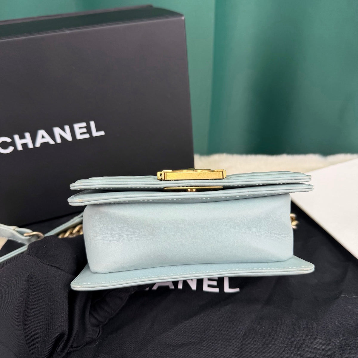 Chanel - Le Boy Mini - Leather - Blue - (mini)