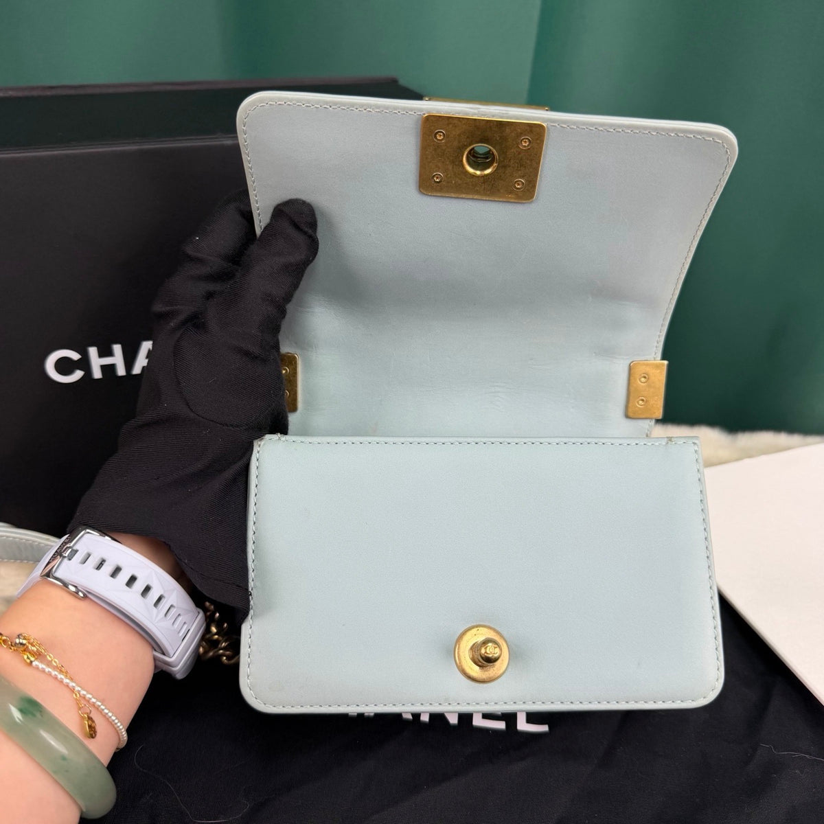 Chanel - Le Boy Mini - Leather - Blue - (mini)