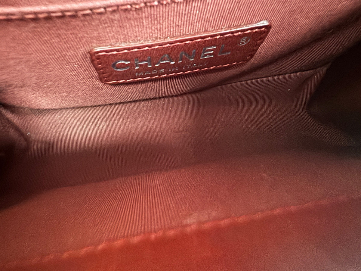 Chanel - Le Boy Small - Leather - Burgundy - (small)