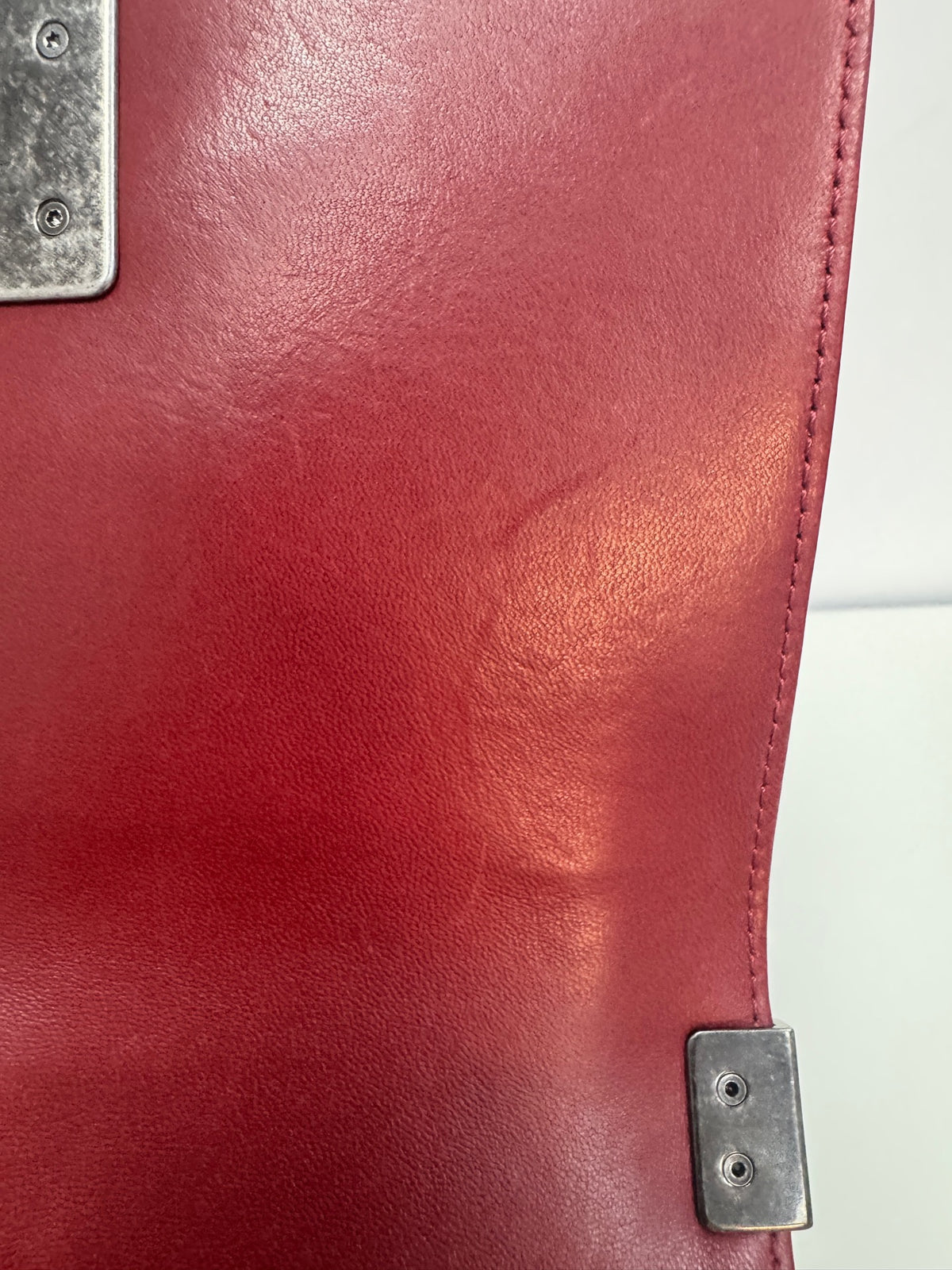 Chanel - Le Boy Small - Leather - Burgundy - (small)