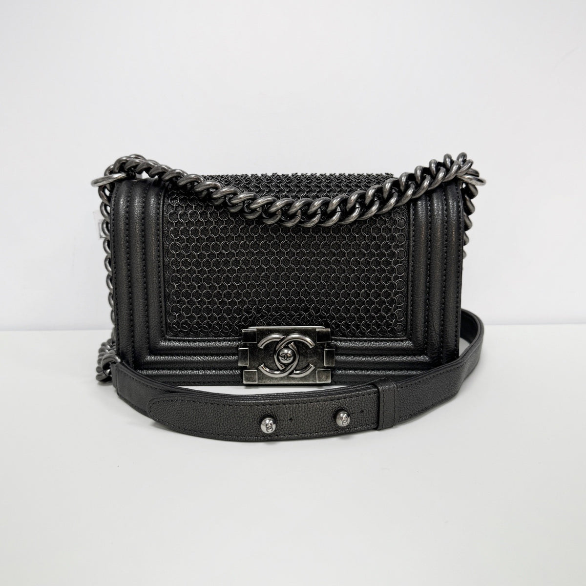 Chanel - Le Boy Small - Leather - Grey - (small)