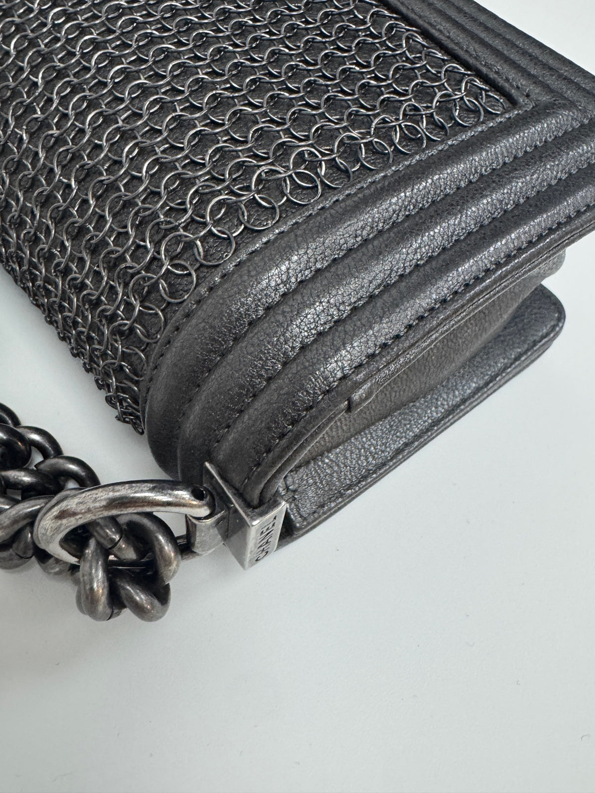 Chanel - Le Boy Small - Leather - Grey - (small)