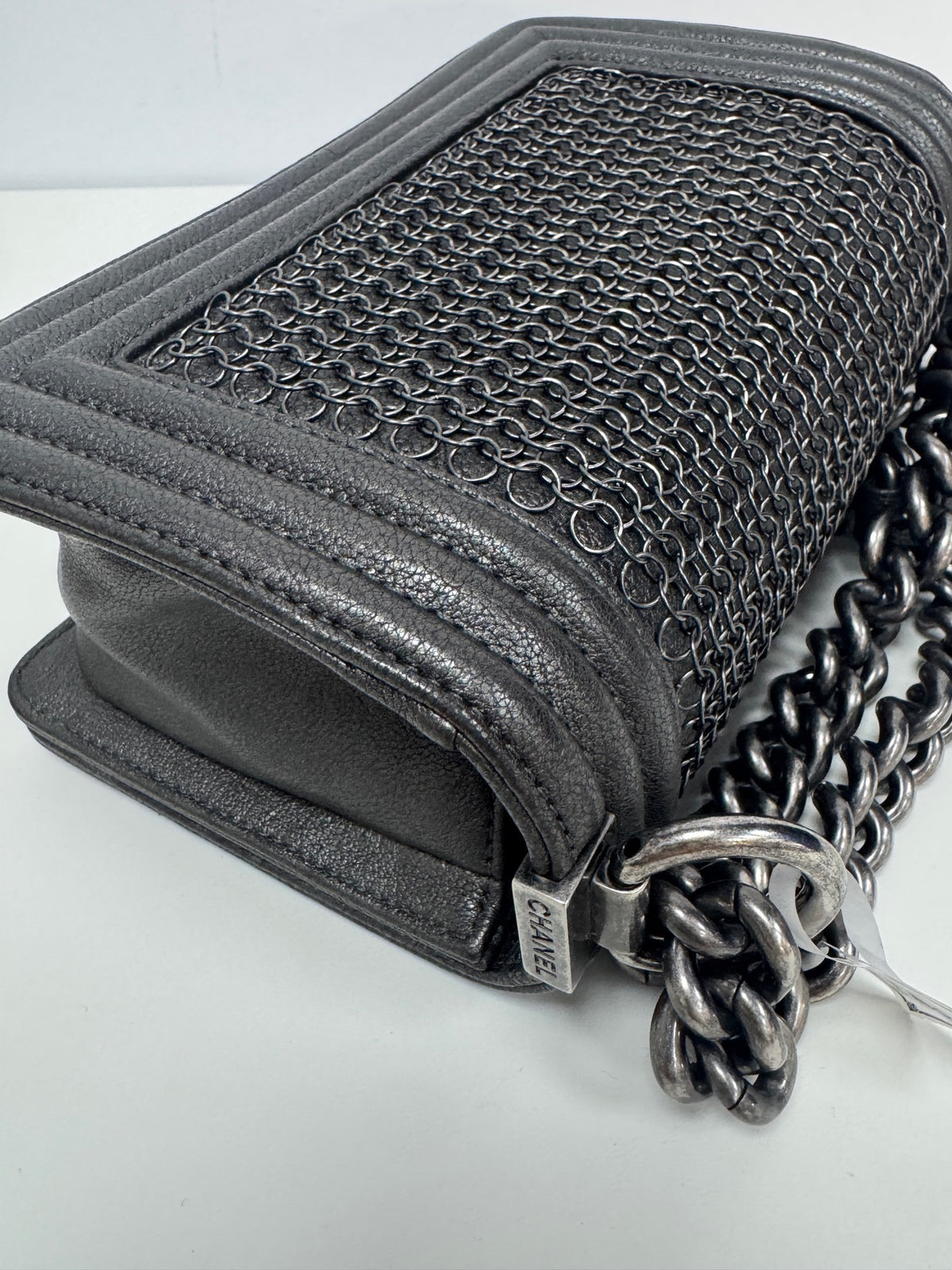 Chanel - Le Boy Small - Leather - Grey - (small)