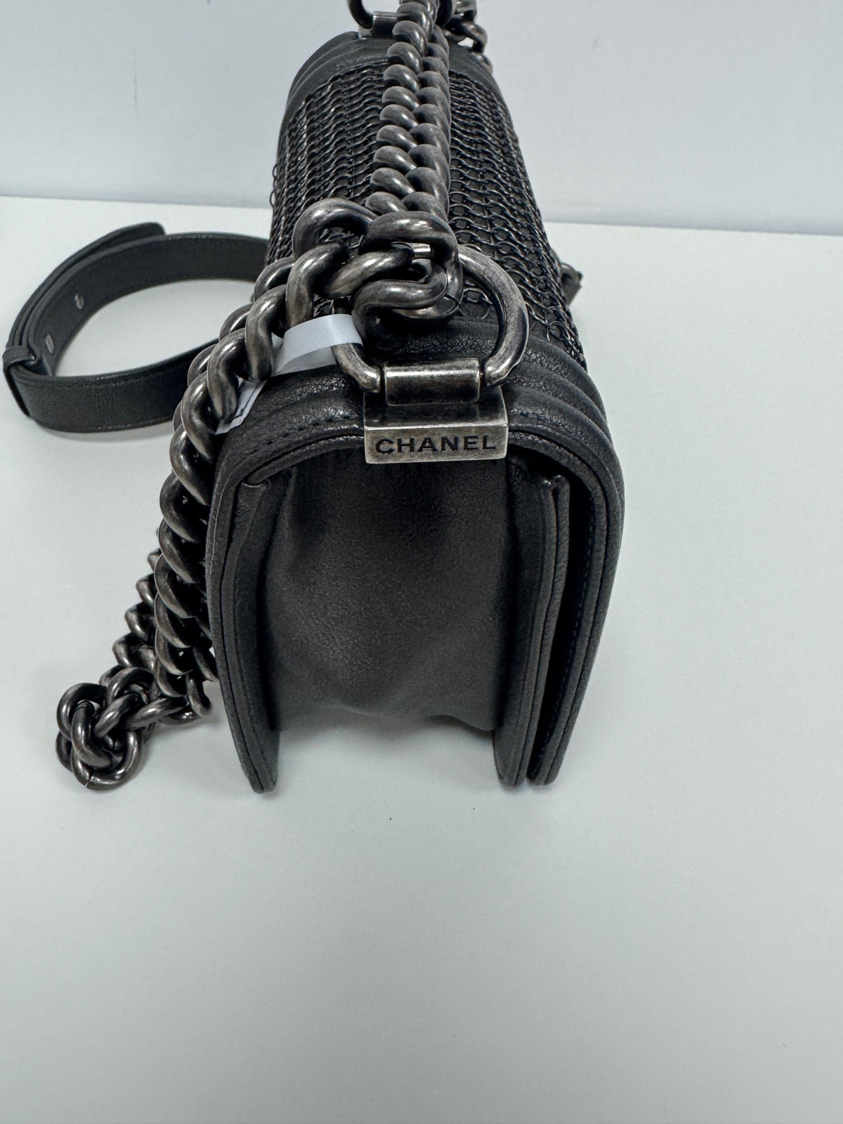 Chanel - Le Boy Small - Leather - Grey - (small)