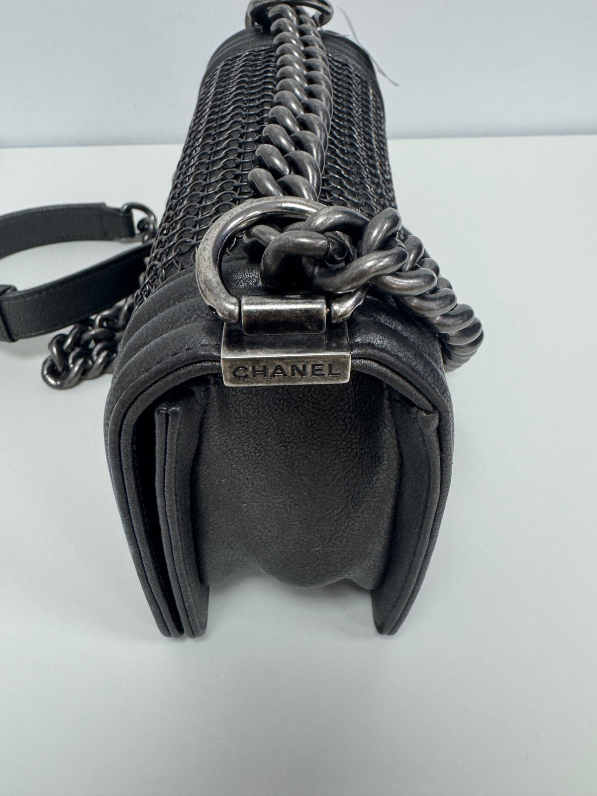 Chanel - Le Boy Small - Leather - Grey - (small)