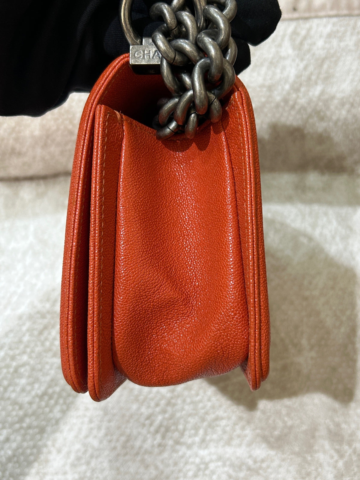 Chanel - Le Boy Small - Leather - Orange - (Small)