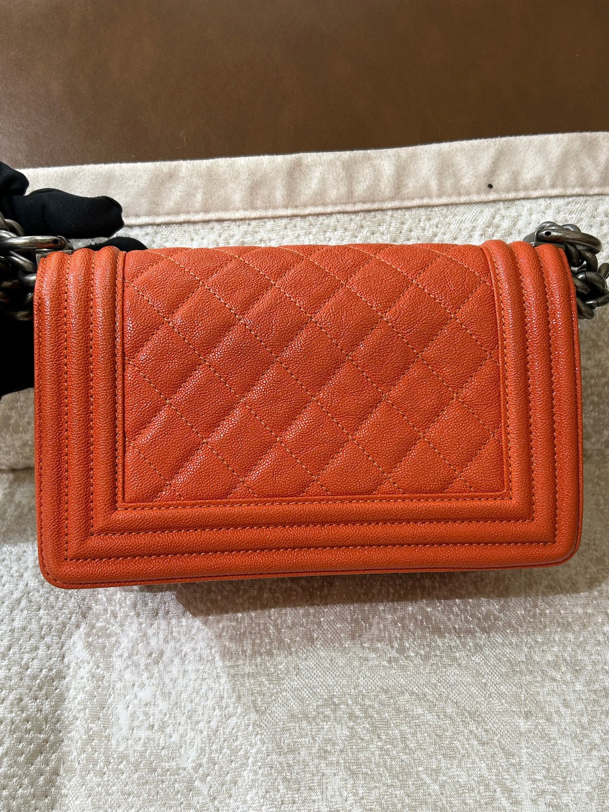 Chanel - Le Boy Small - Leather - Orange - (Small)