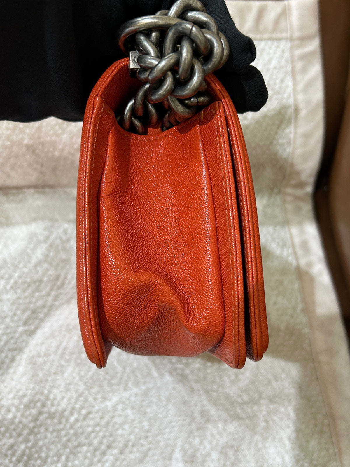 Chanel - Le Boy Small - Leather - Orange - (Small)