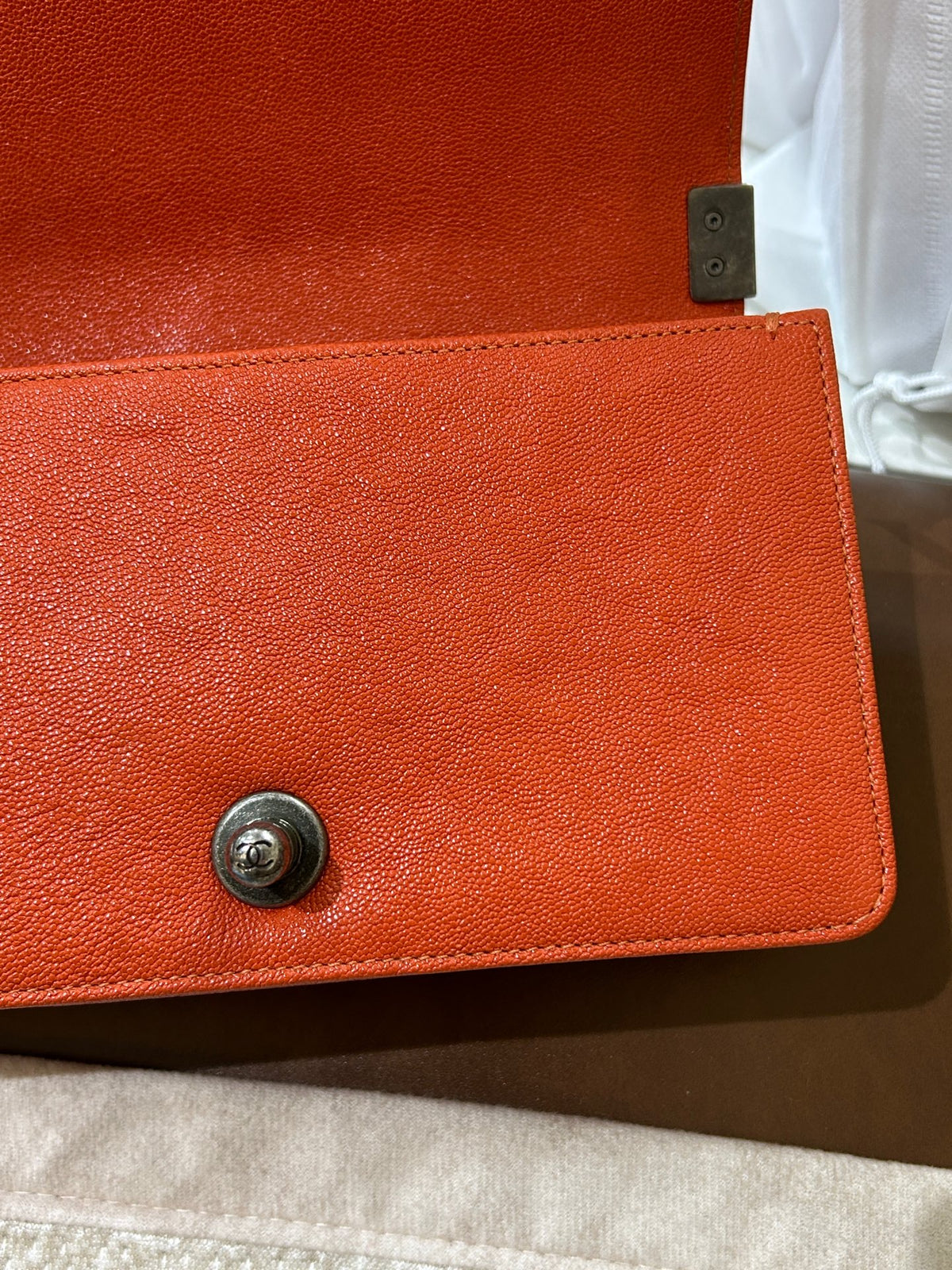 Chanel - Le Boy Small - Leather - Orange - (Small)