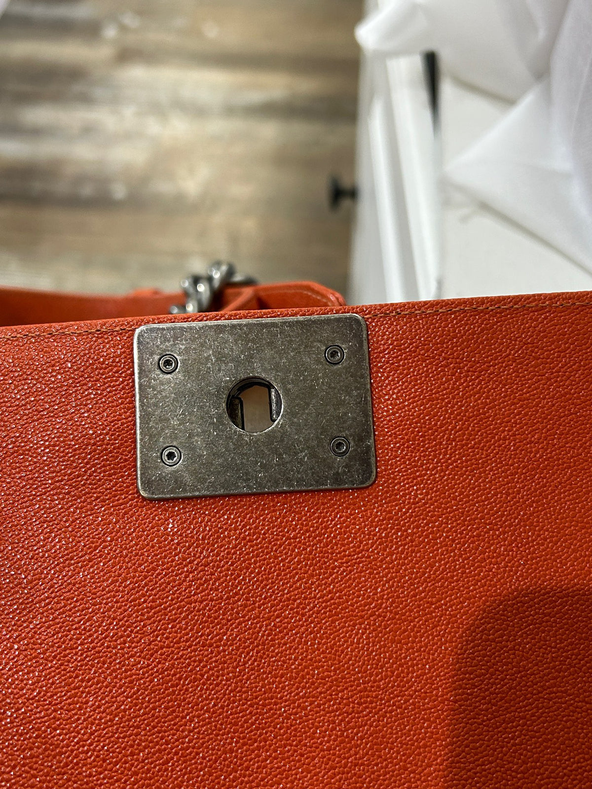Chanel - Le Boy Small - Leather - Orange - (Small)