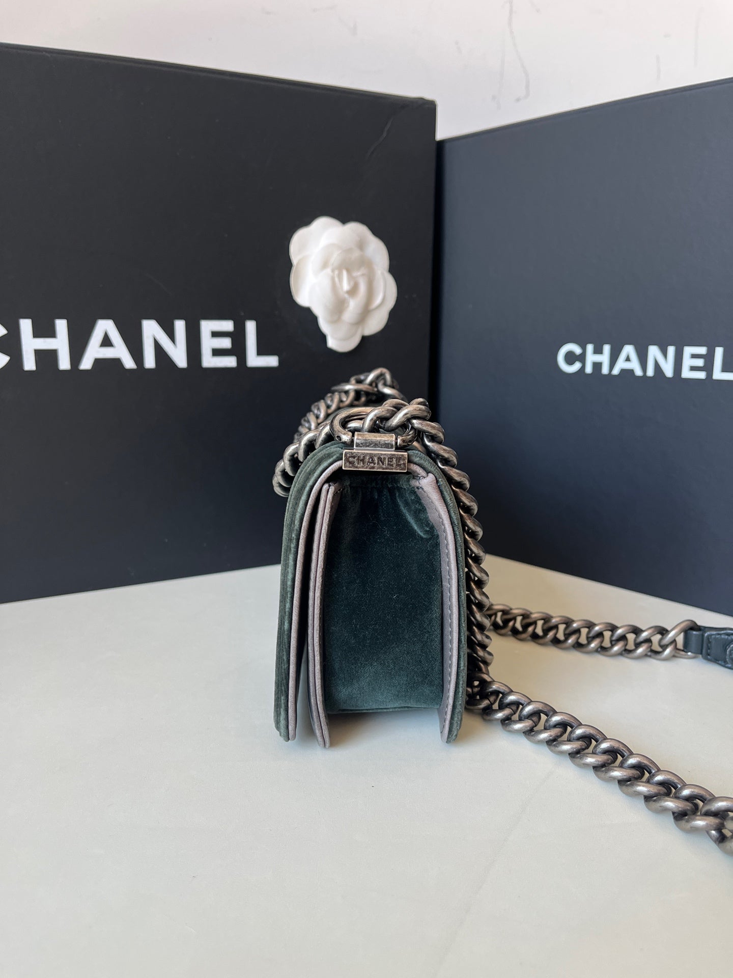 Chanel - Le Boy - Velvet - Green - (Small)