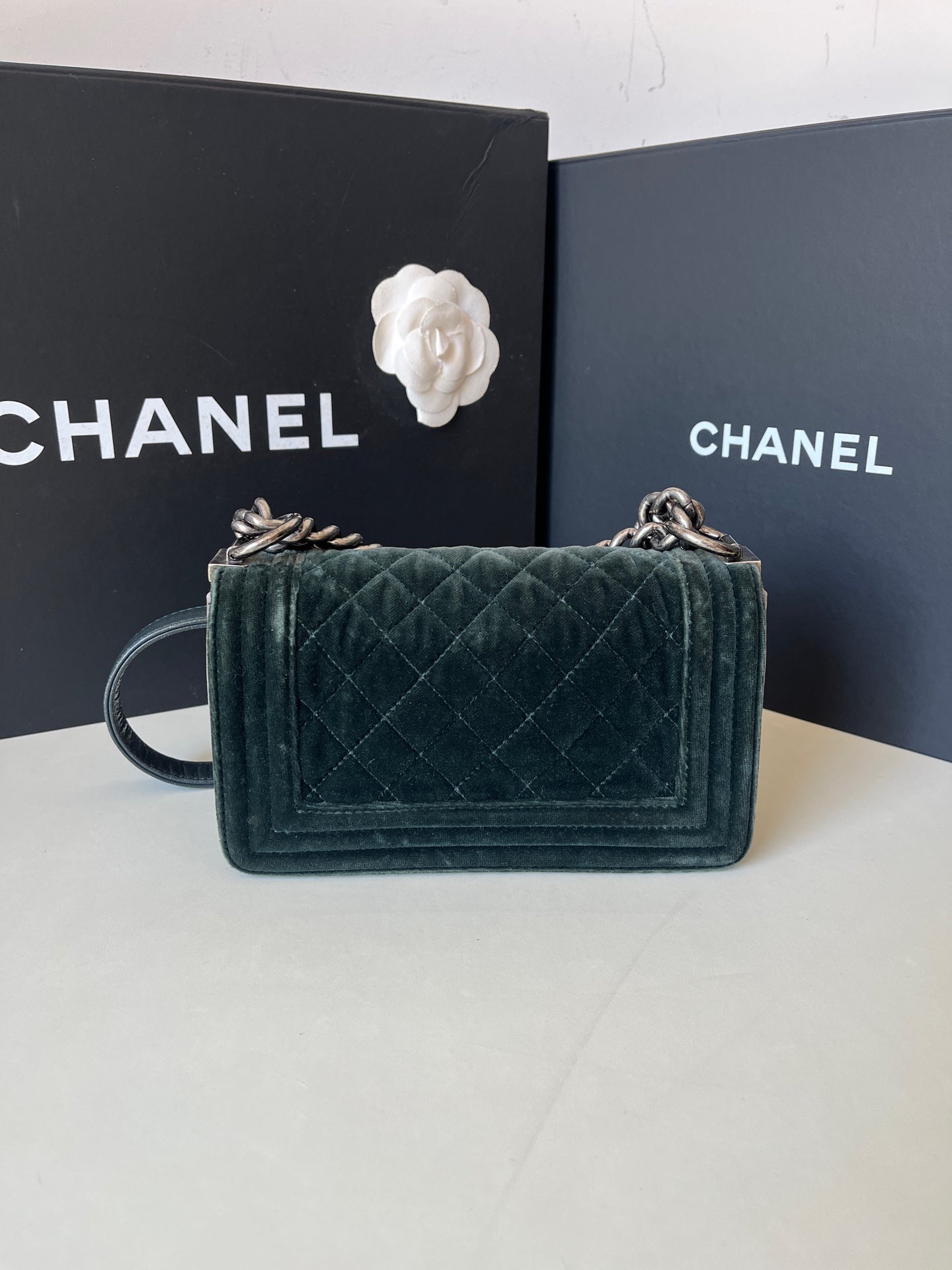 Chanel - Le Boy - Velvet - Green - (Small)