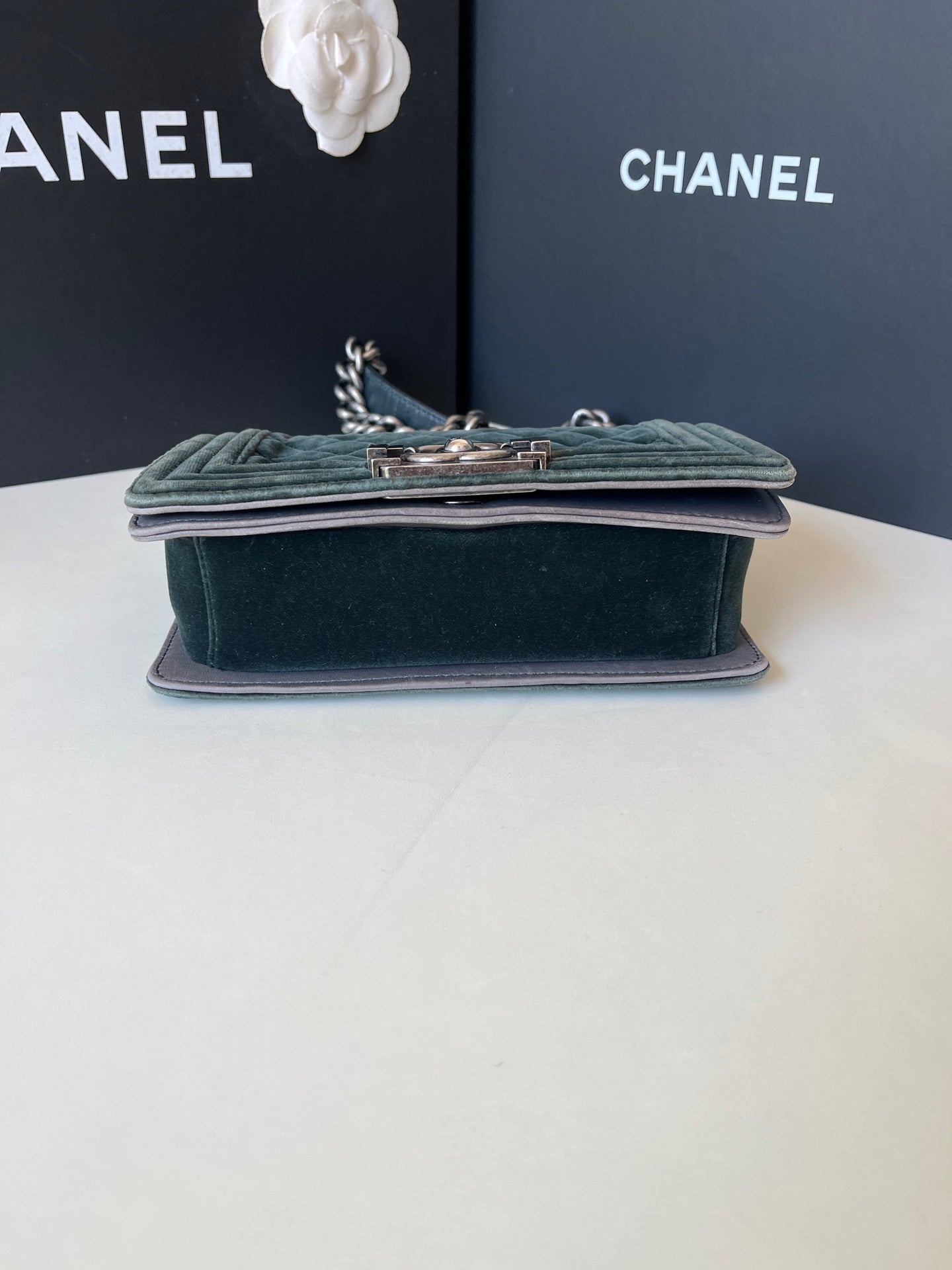 Chanel - Le Boy - Velvet - Green - (Small)