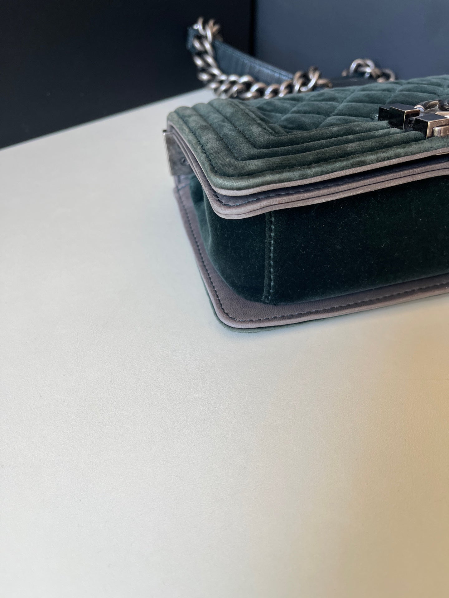 Chanel - Le Boy - Velvet - Green - (Small)