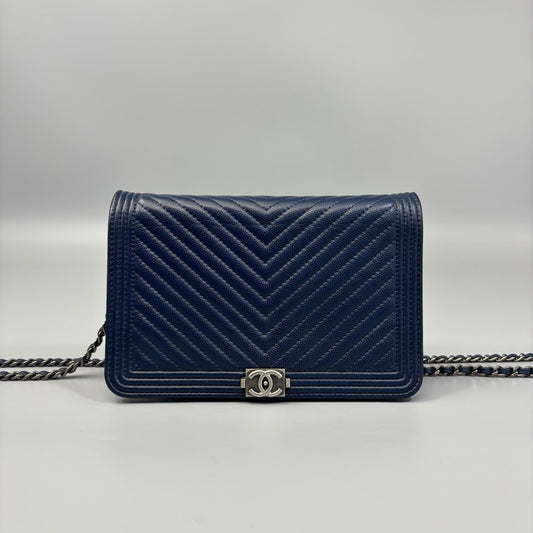 Chanel - Le Boy WOC - Leather - Navy - (small)