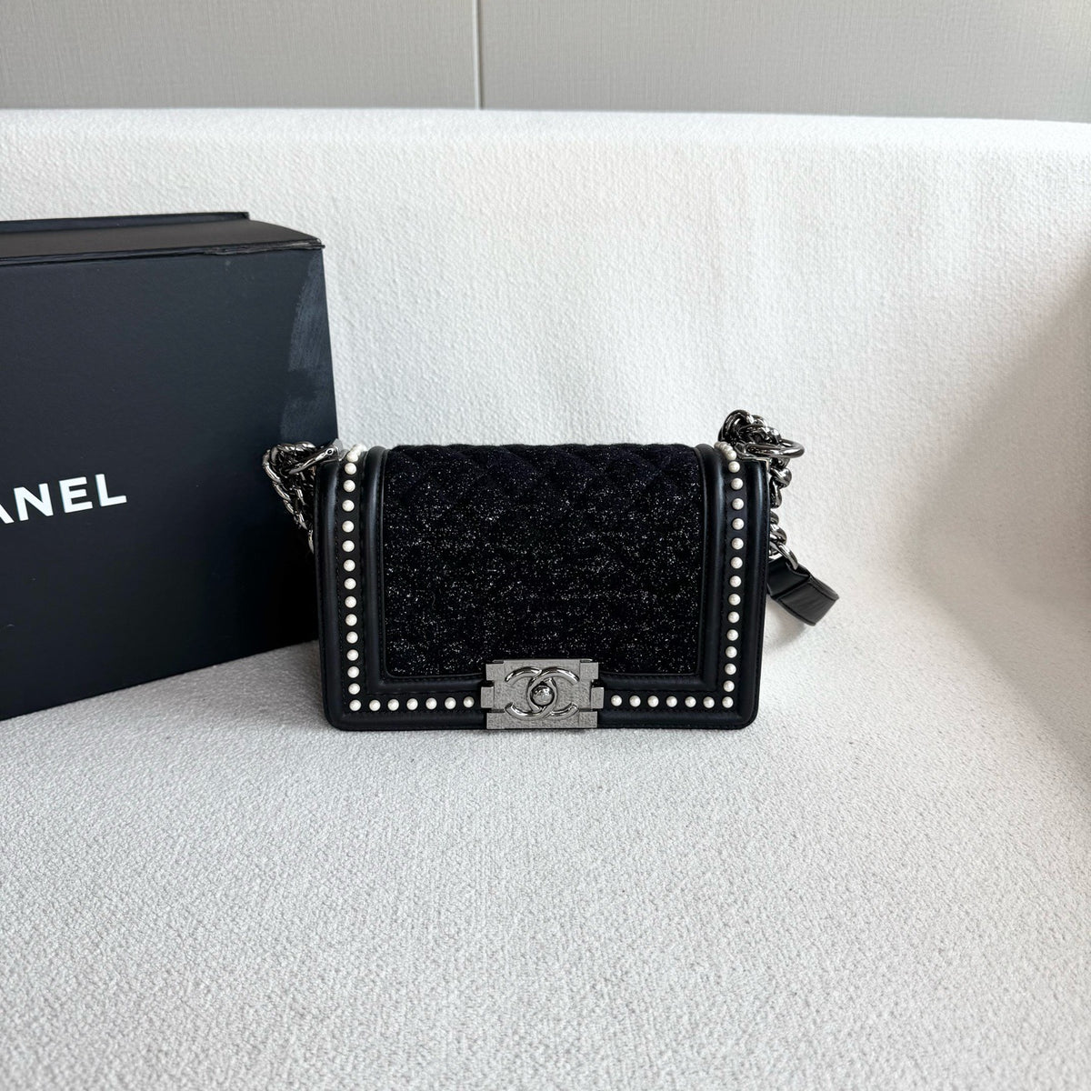 Chanel - Le Boy - Wool - Black - (small)