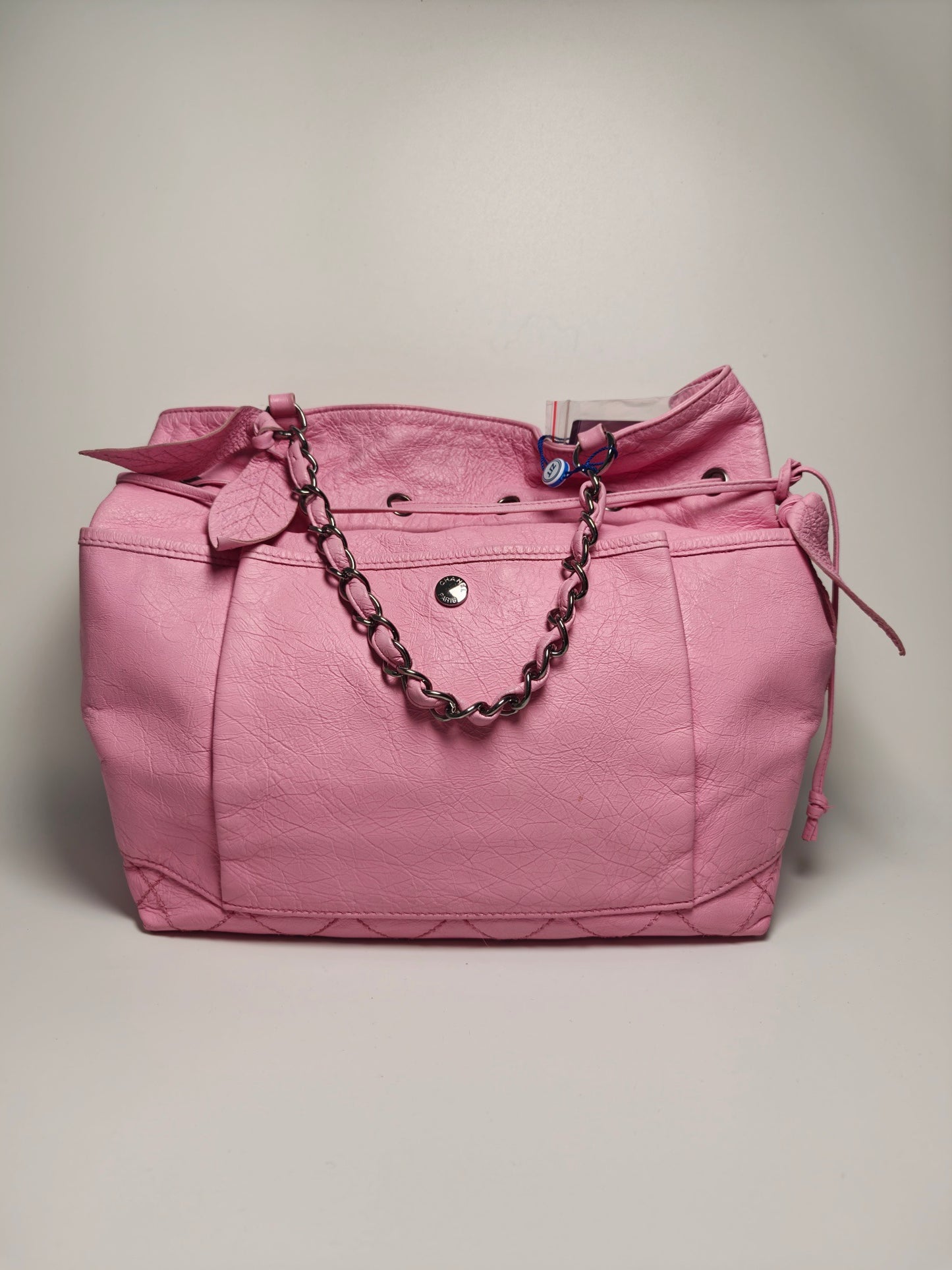Chanel - Leaf Drawstring Bag - Calfskin - Pink - (medium)