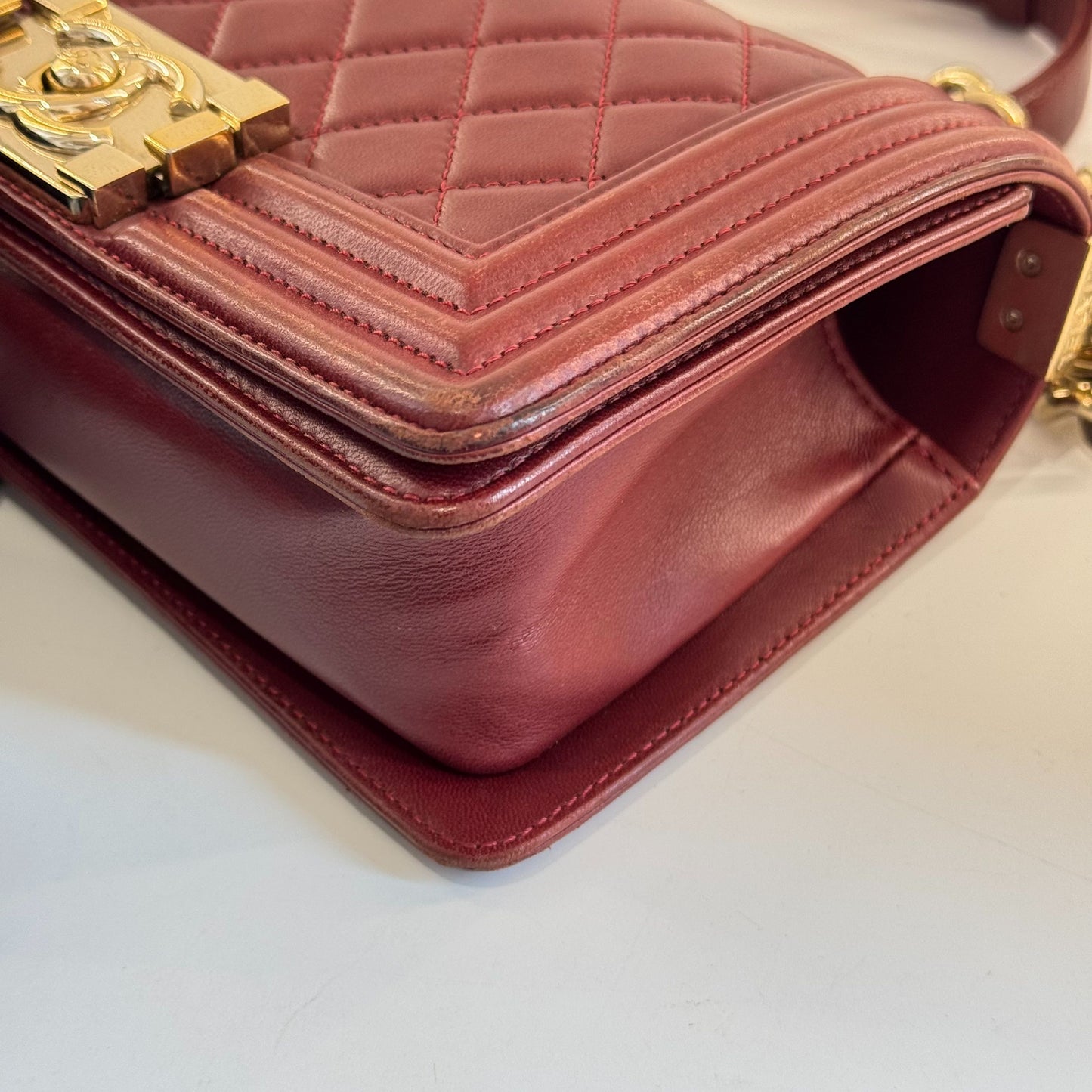 Chanel leboy Leather Burgundy - view 11