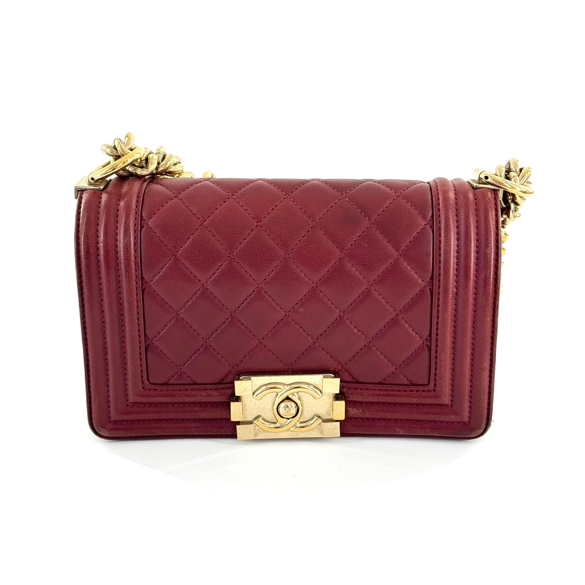 Chanel leboy Leather Burgundy - view 1