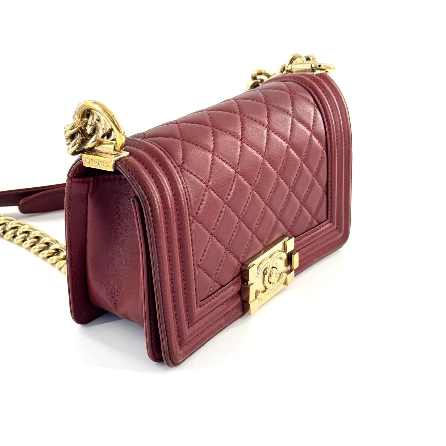 Chanel leboy Leather Burgundy - view 2