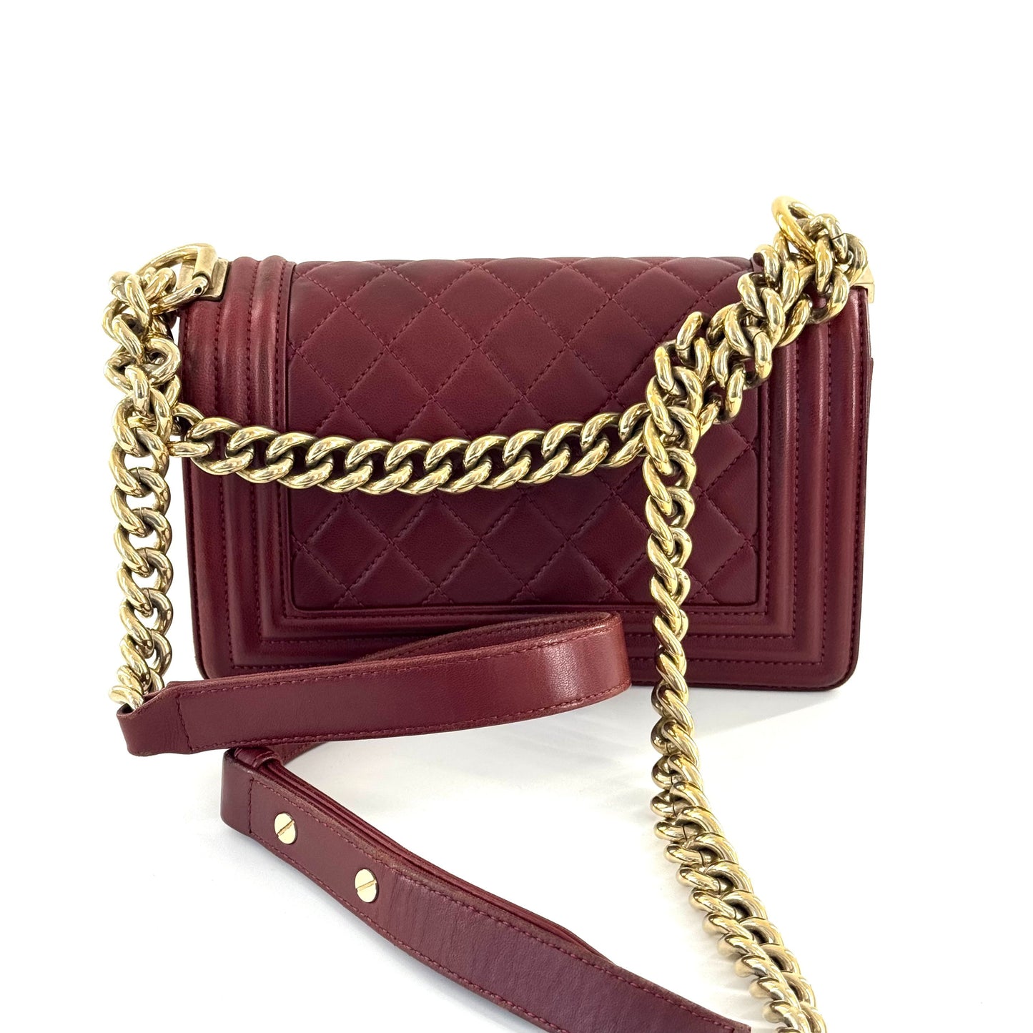 Chanel leboy Leather Burgundy - view 6