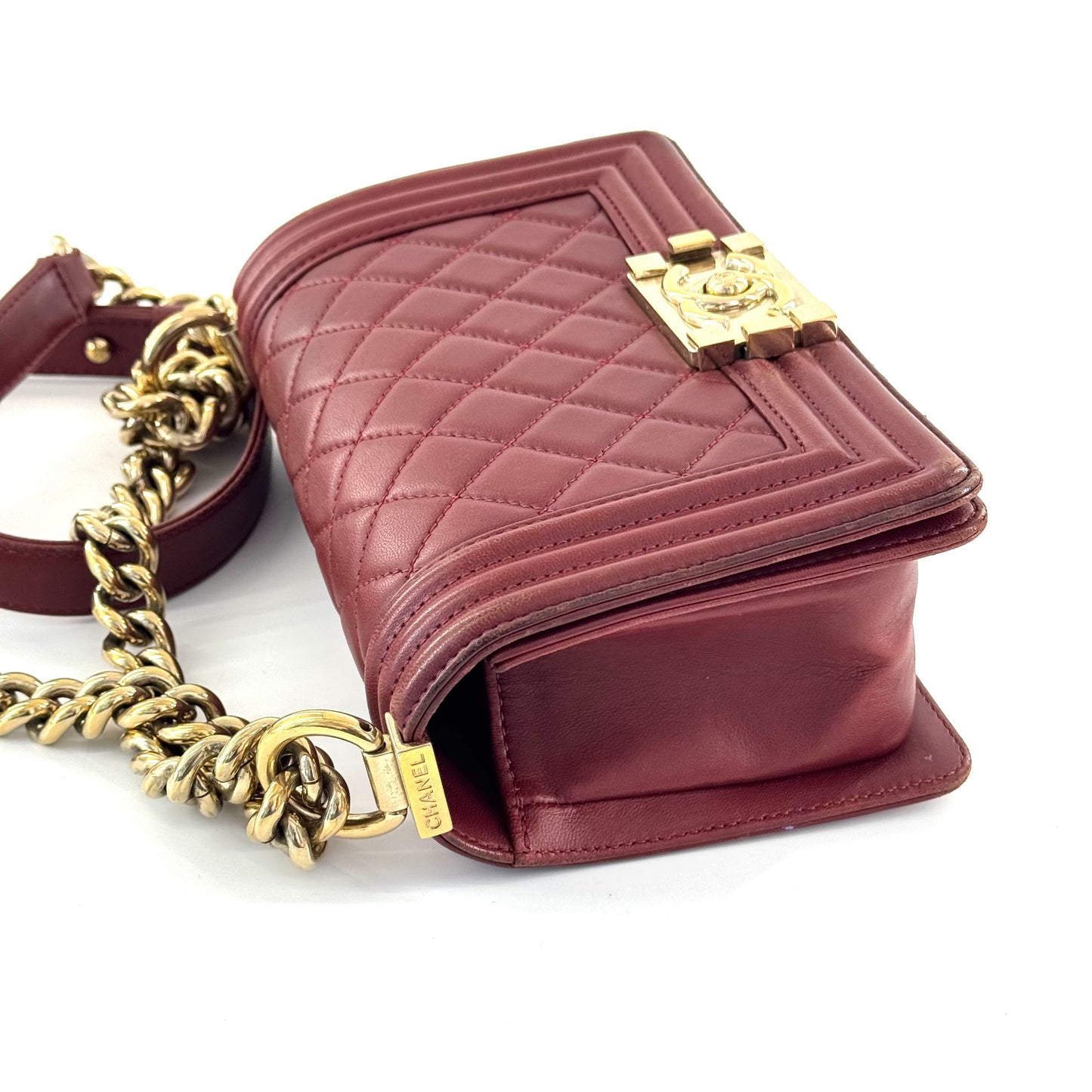 Chanel leboy Leather Burgundy - view 8