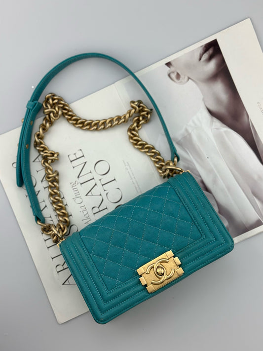 Chanel - Leboy - Leather - Blue - (small)