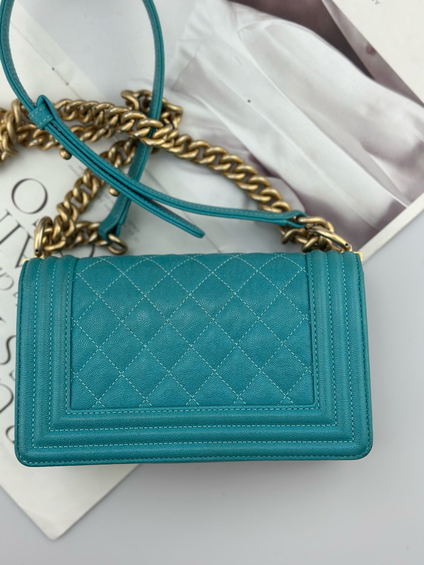 Chanel - Leboy - Leather - Blue - (small)