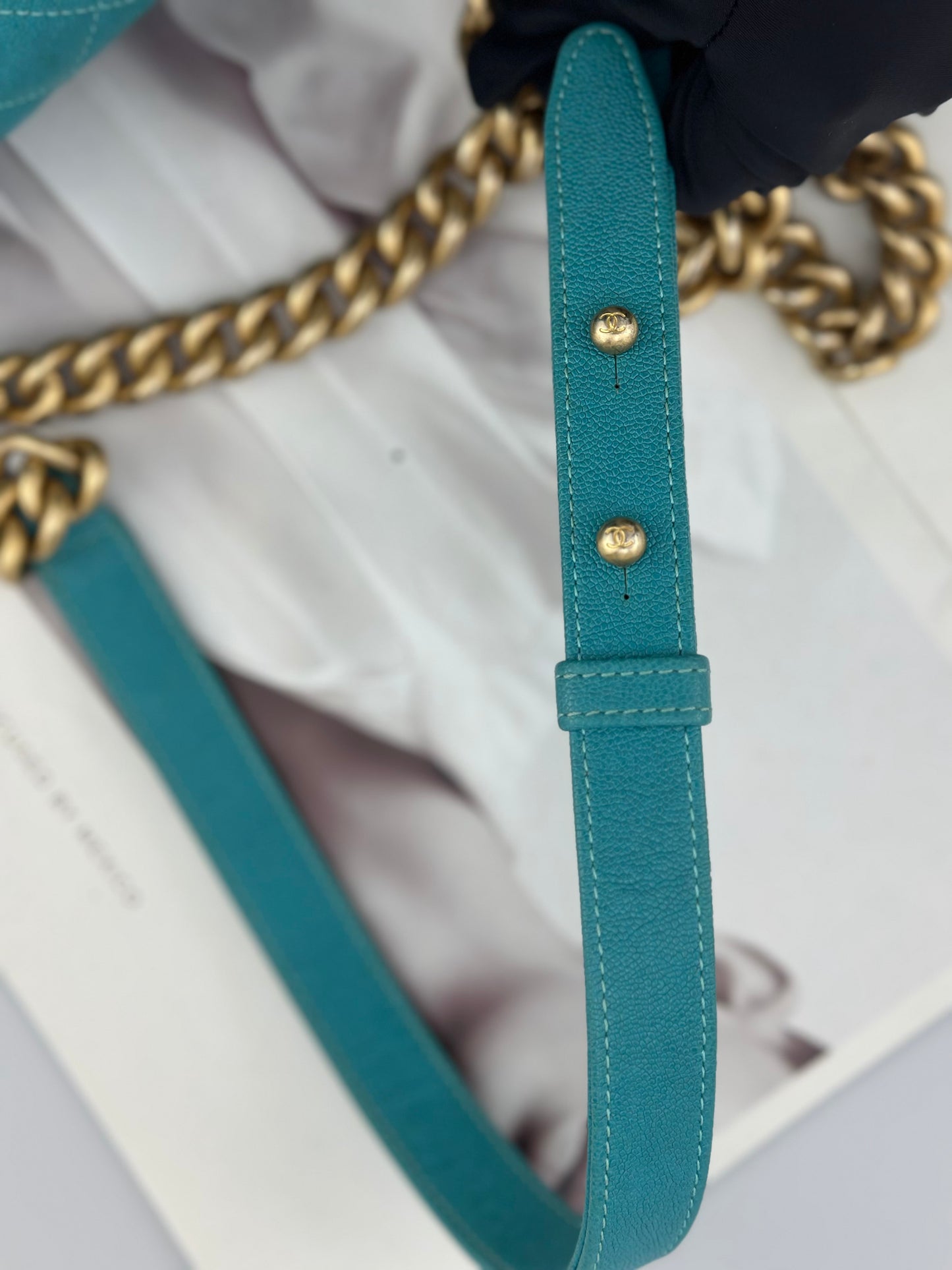 Chanel - Leboy - Leather - Blue - (small)