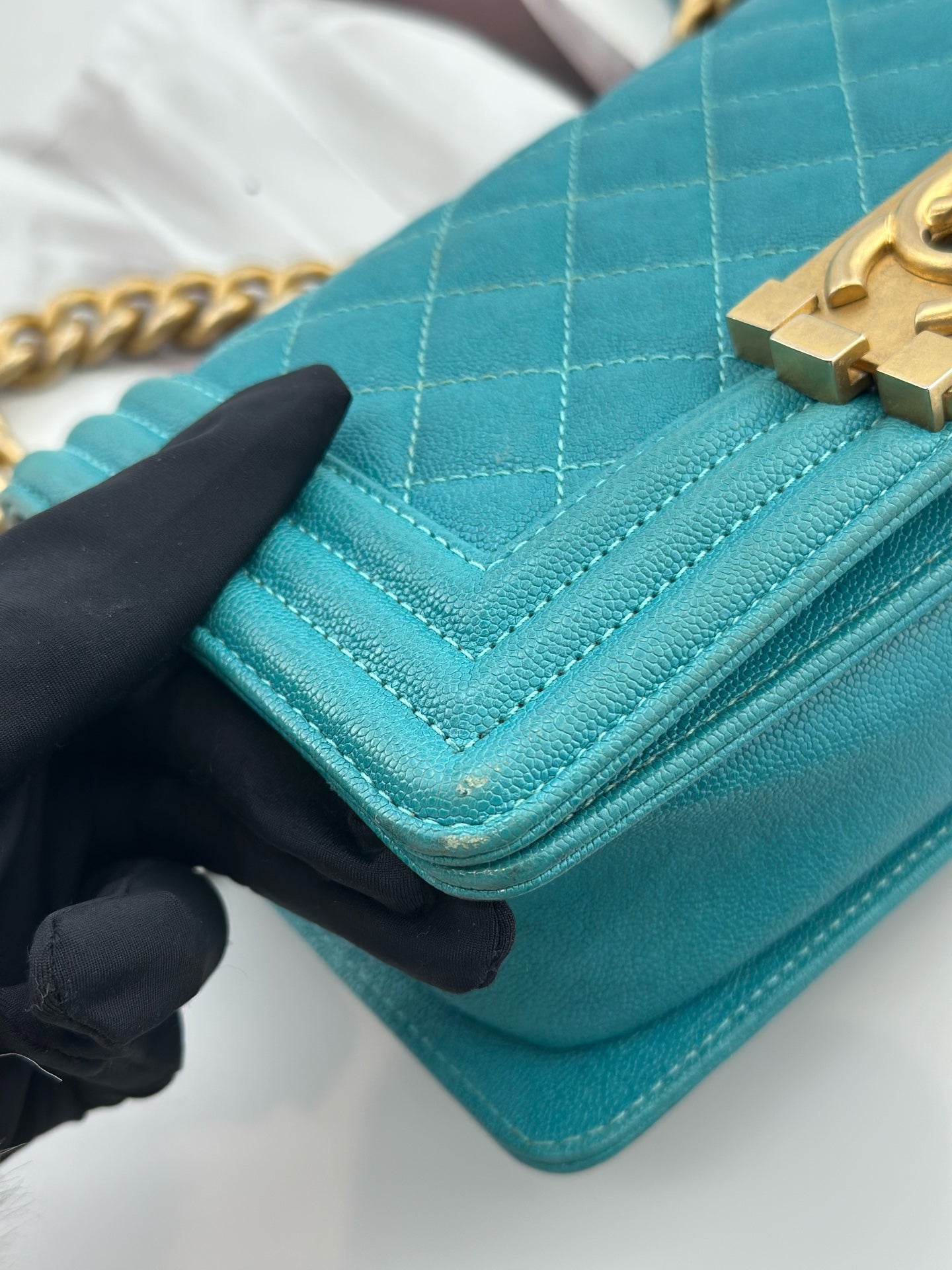 Chanel - Leboy - Leather - Blue - (small)