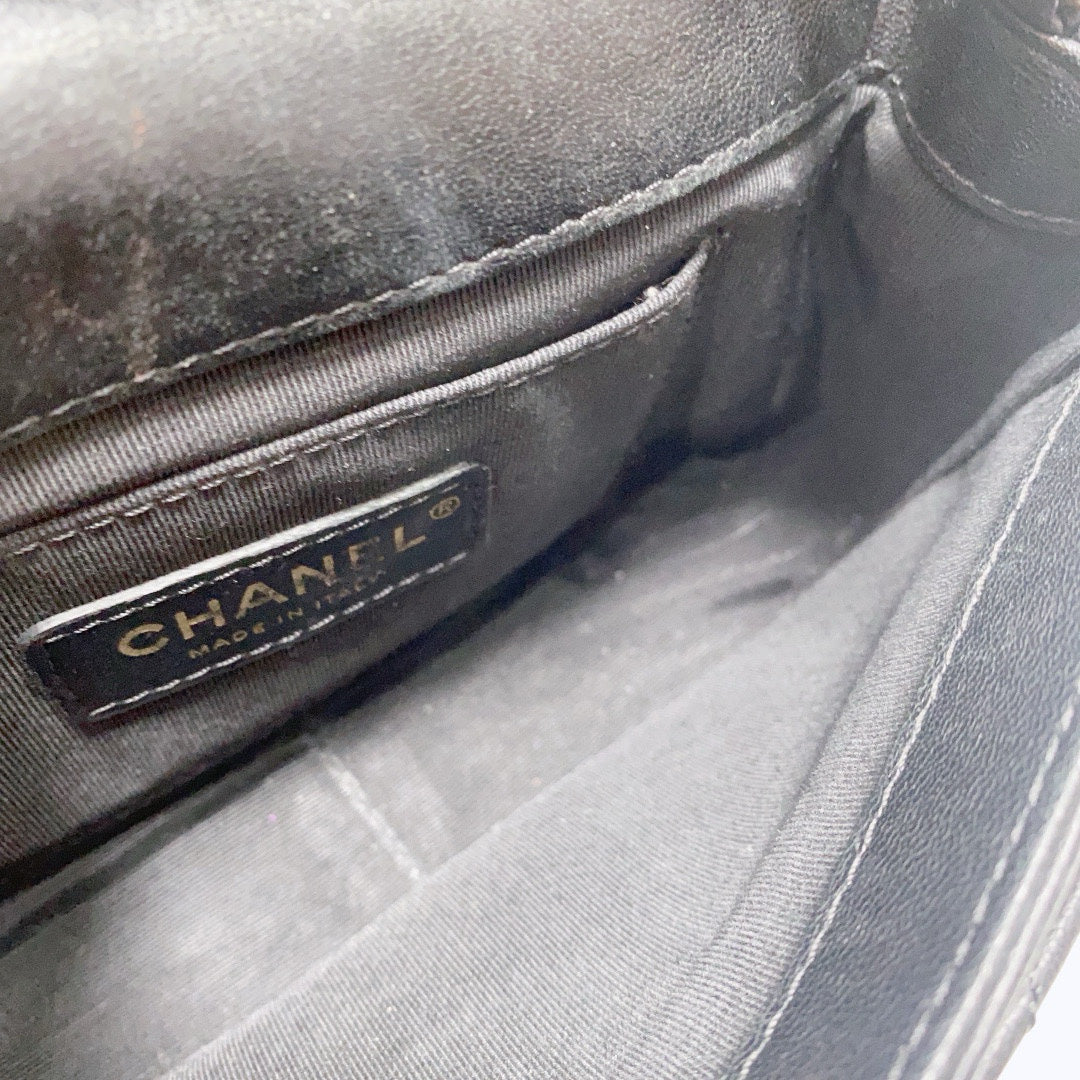 Chanel - Limited Edition Camellia Mini Rectangular Flap Bag - Lambskin leather - Black - (mini)