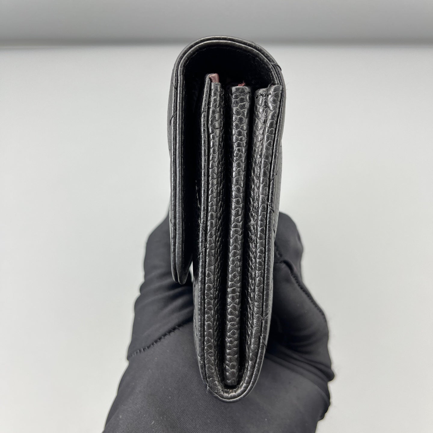 Chanel - Long Flap Wallet - Caviar leather - Black with Gold-Tone Hardware