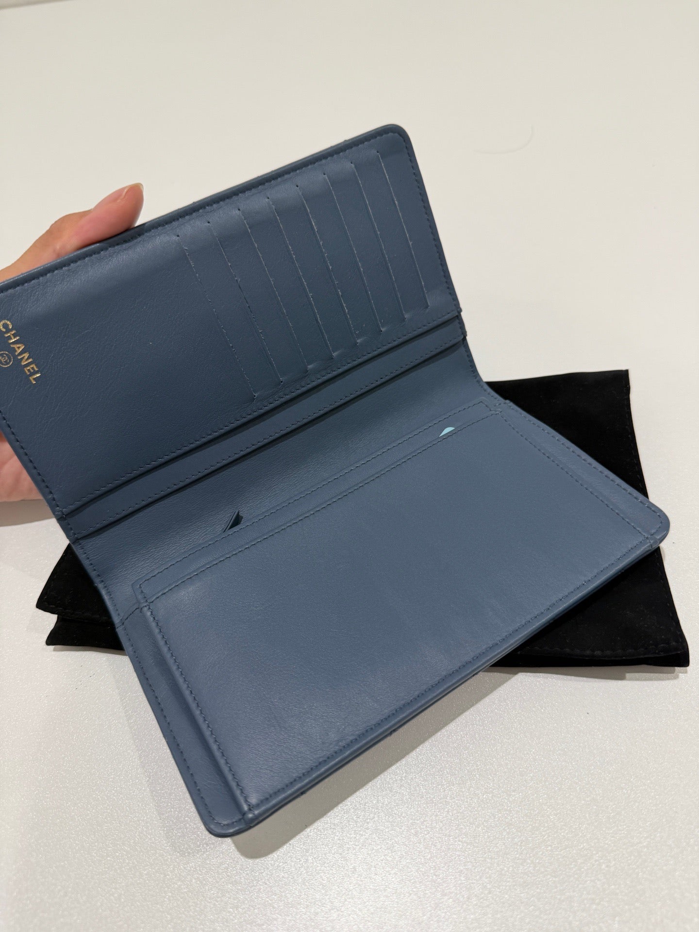 Chanel - Long Wallet - Leather - Blue