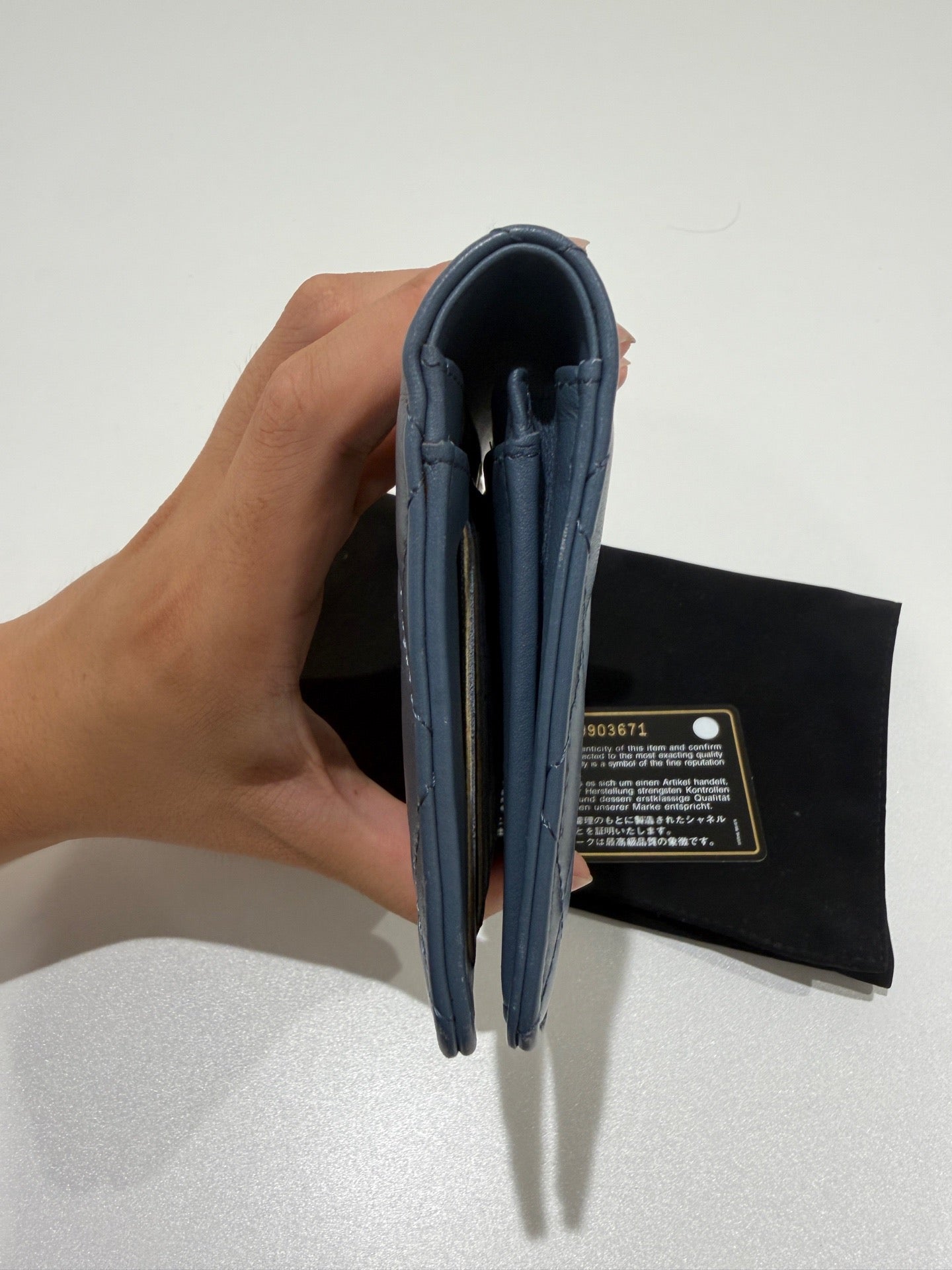 Chanel - Long Wallet - Leather - Blue