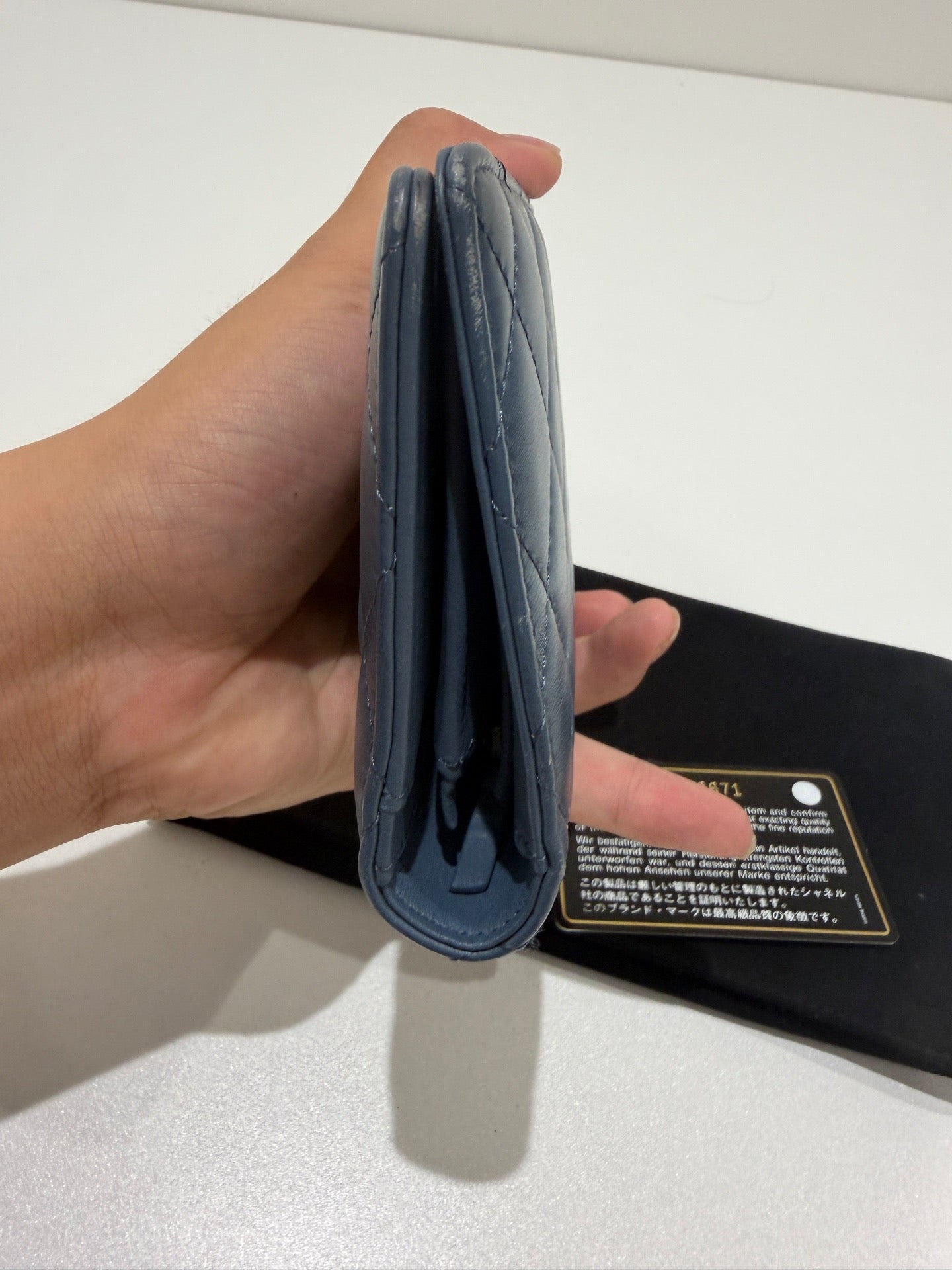Chanel - Long Wallet - Leather - Blue