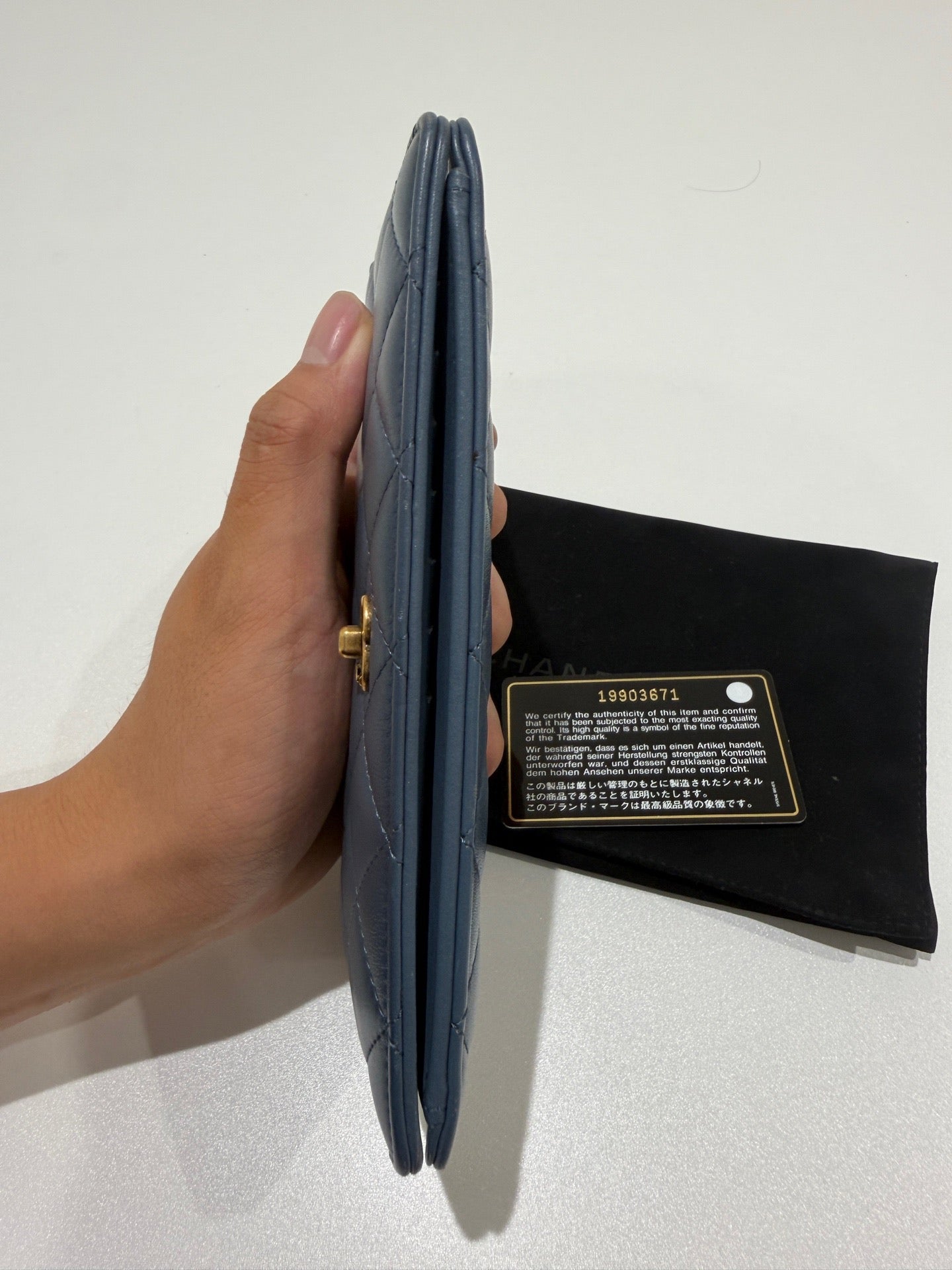 Chanel - Long Wallet - Leather - Blue