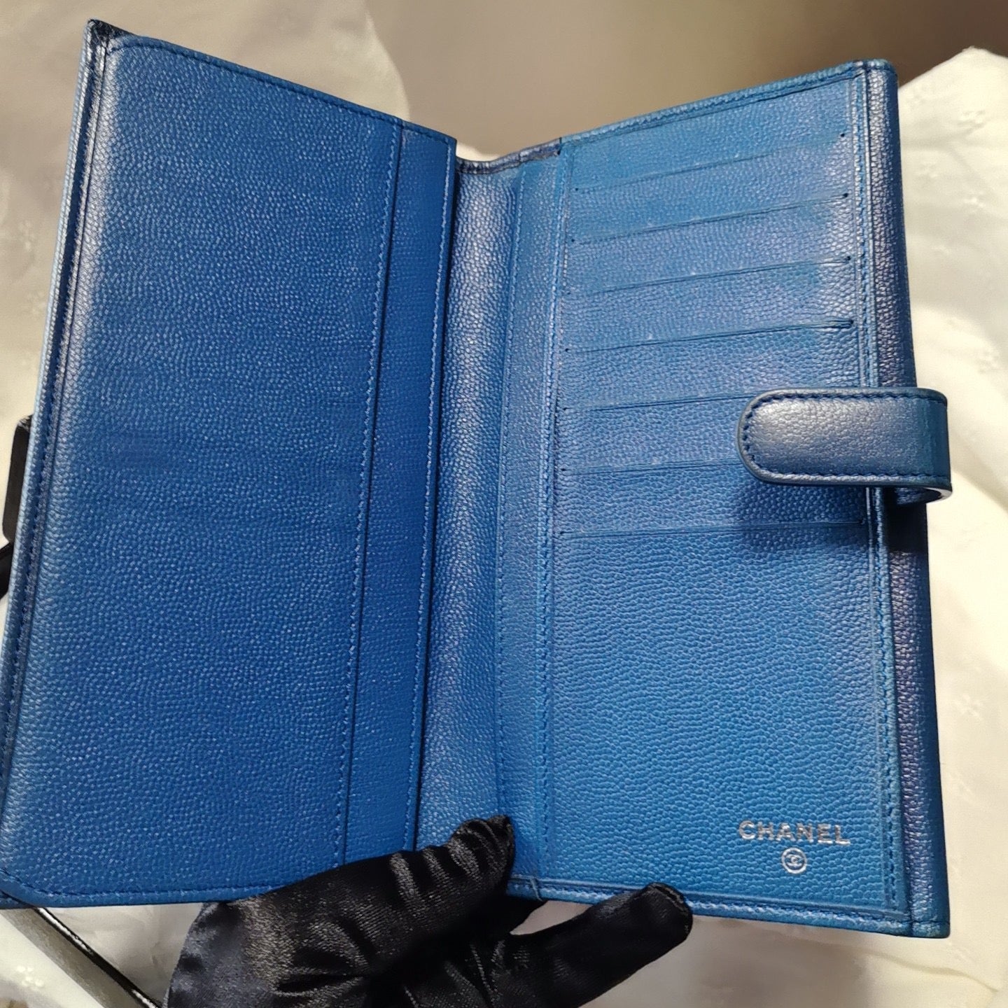 Chanel - Long Wallet - Leather - Blue - (N/A)