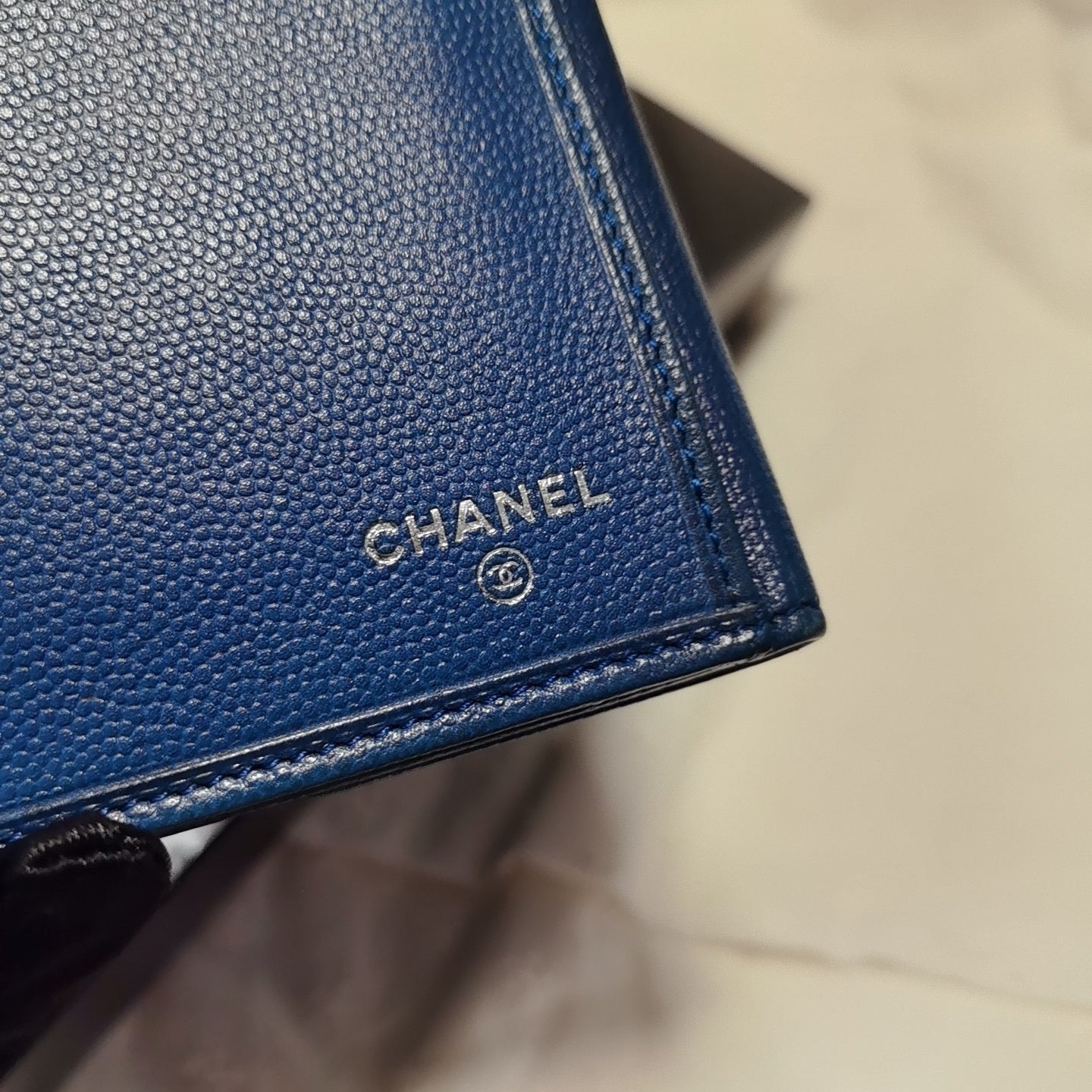 Chanel - Long Wallet - Leather - Blue - (N/A)