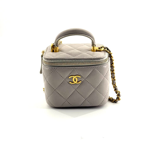 Chanel - Mini Box Bag - Leather - Grey