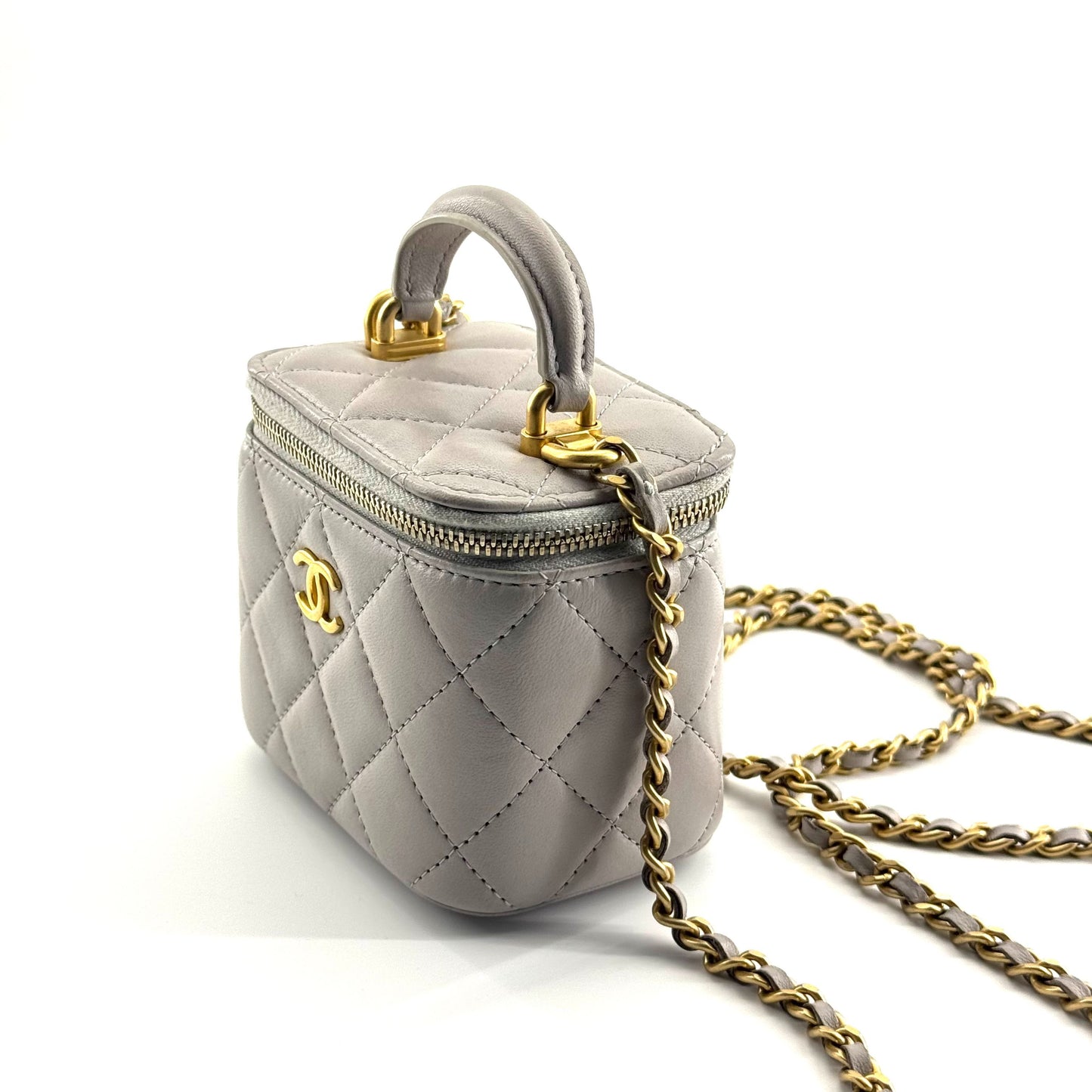 Chanel - Mini Box Bag - Leather - Grey