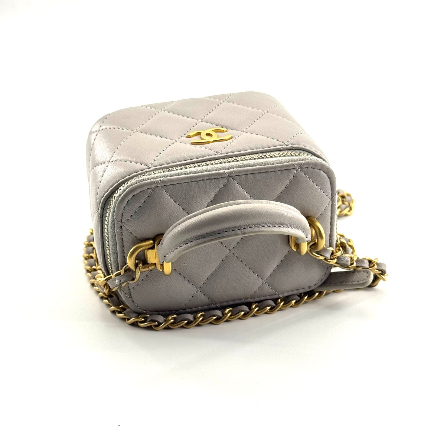 Chanel - Mini Box Bag - Leather - Grey